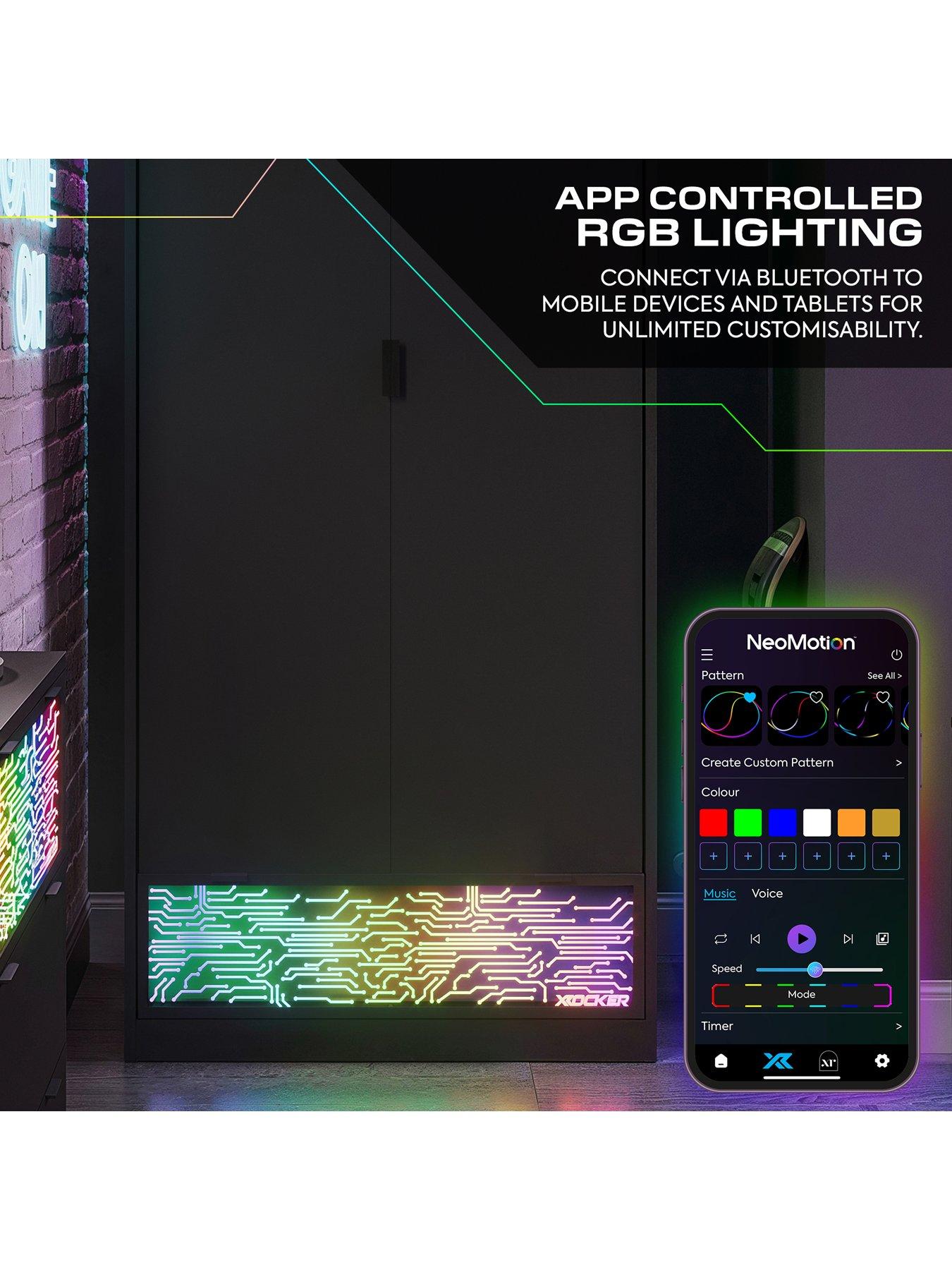 Image 4 of 8 of X Rocker Neonite Wardrobe Circuit Edition With App Control Led Lights