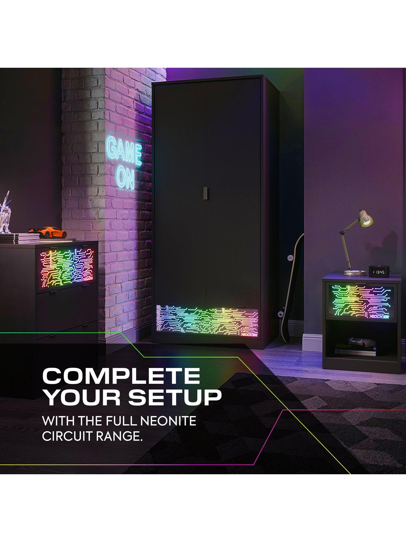 Image 6 of 8 of X Rocker Neonite Wardrobe Circuit Edition With App Control Led Lights
