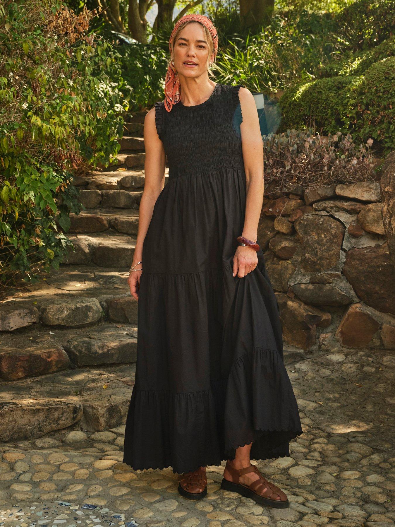Image 1 of 7 of FatFace Anais Sleeveless Maxi Dress &nbsp;- Black