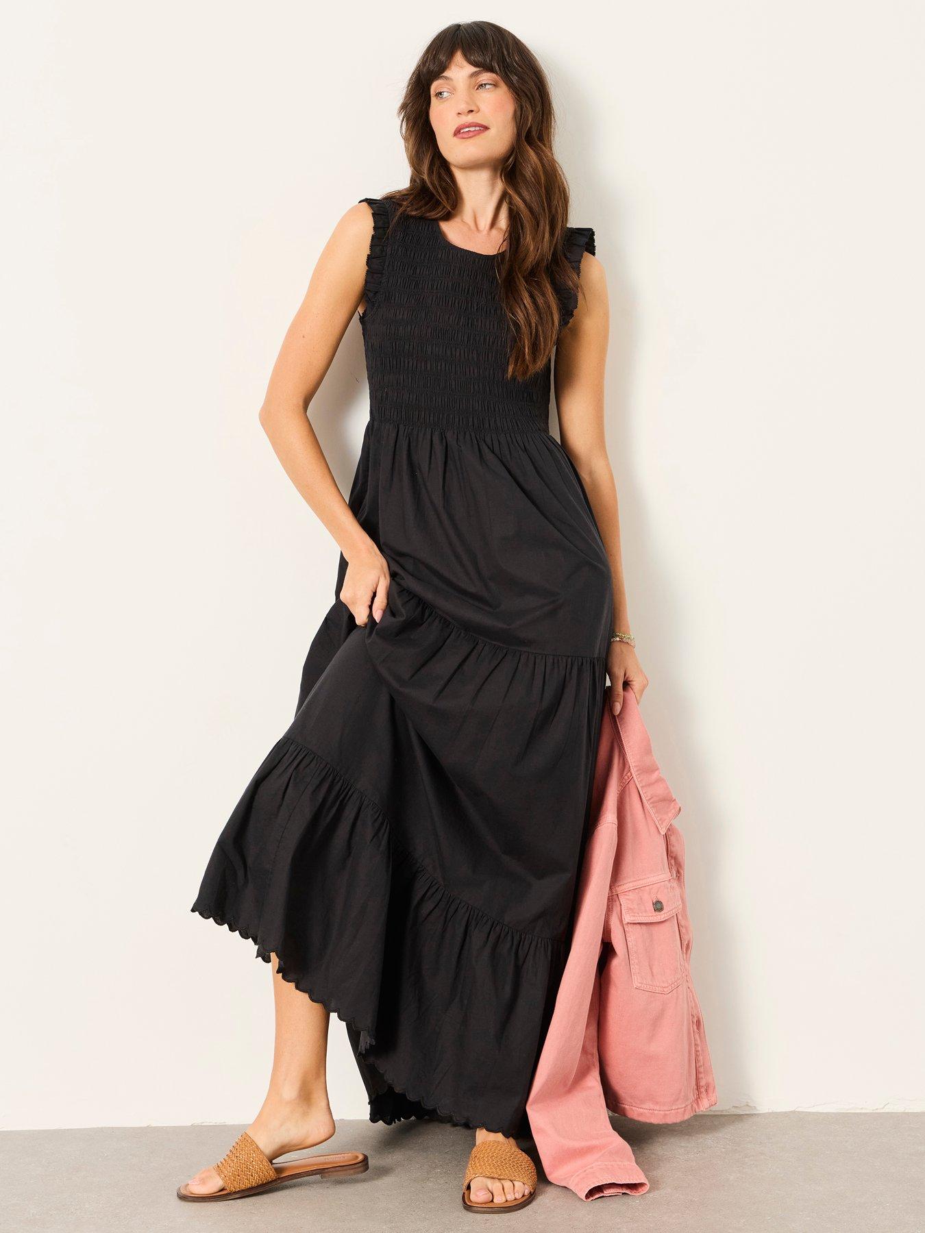 Image 3 of 7 of FatFace Anais Sleeveless Maxi Dress &nbsp;- Black