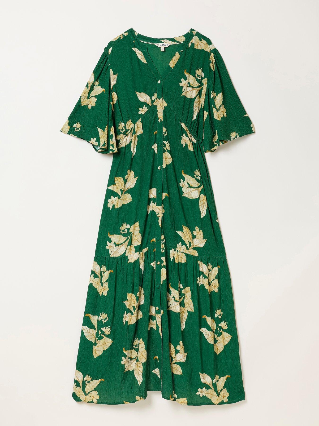 fat face green floral dress FatFace Paige Midi - sleeve_Sleeveless