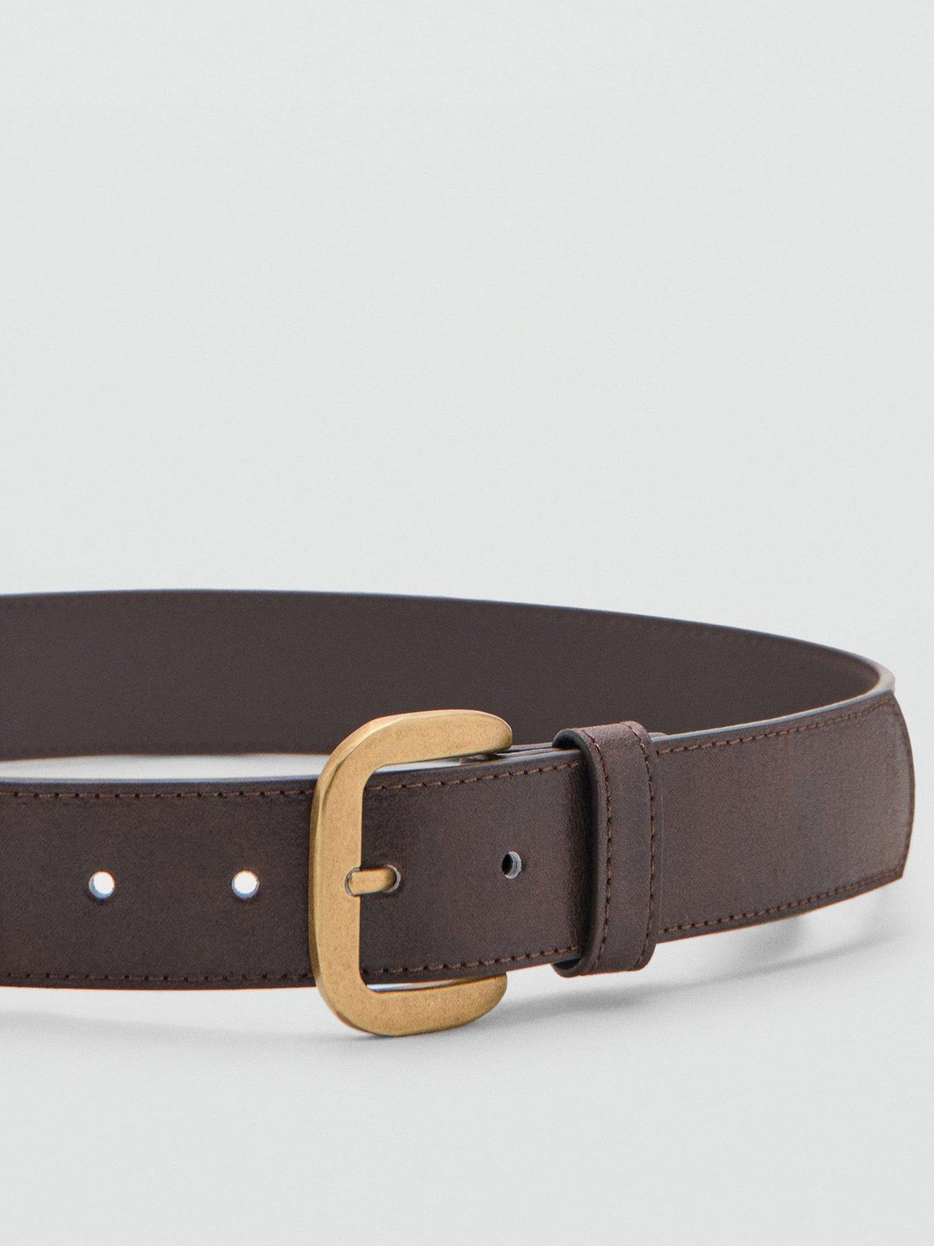 Image 2 of 4 of Mango Square Buckle Belt - Brown