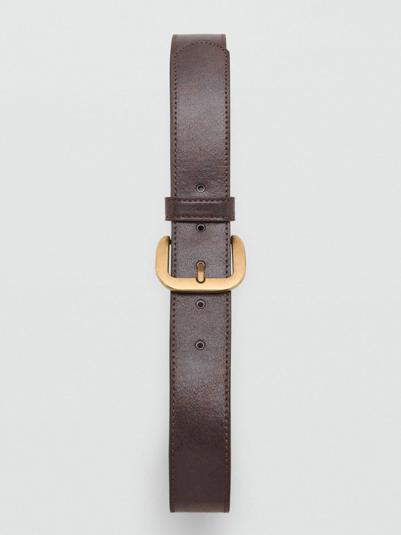 Image 4 of 4 of Mango Square Buckle Belt - Brown