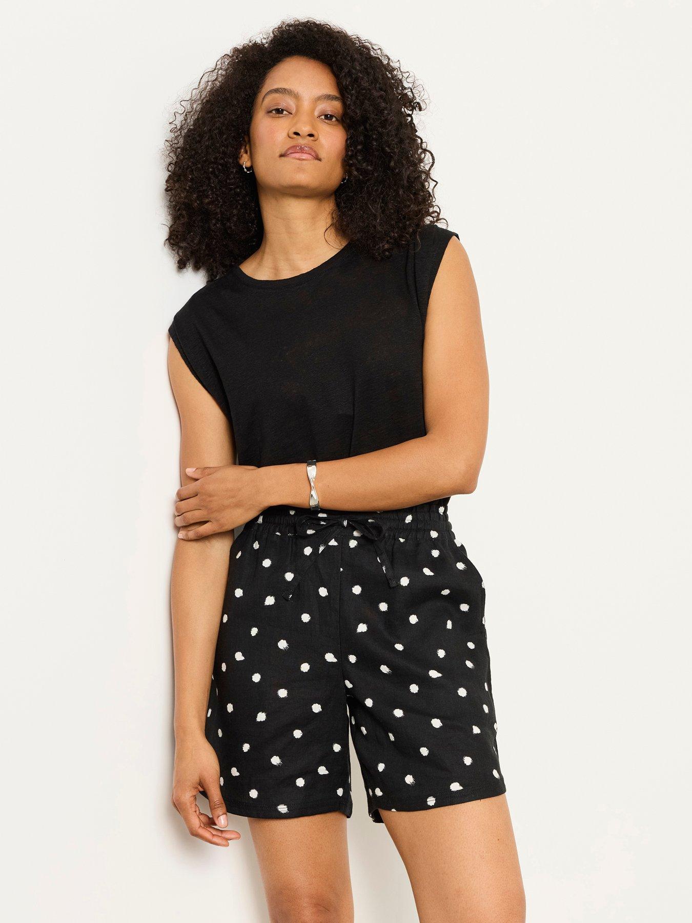 Image 3 of 6 of FatFace Cassie Spot Short - Black/White