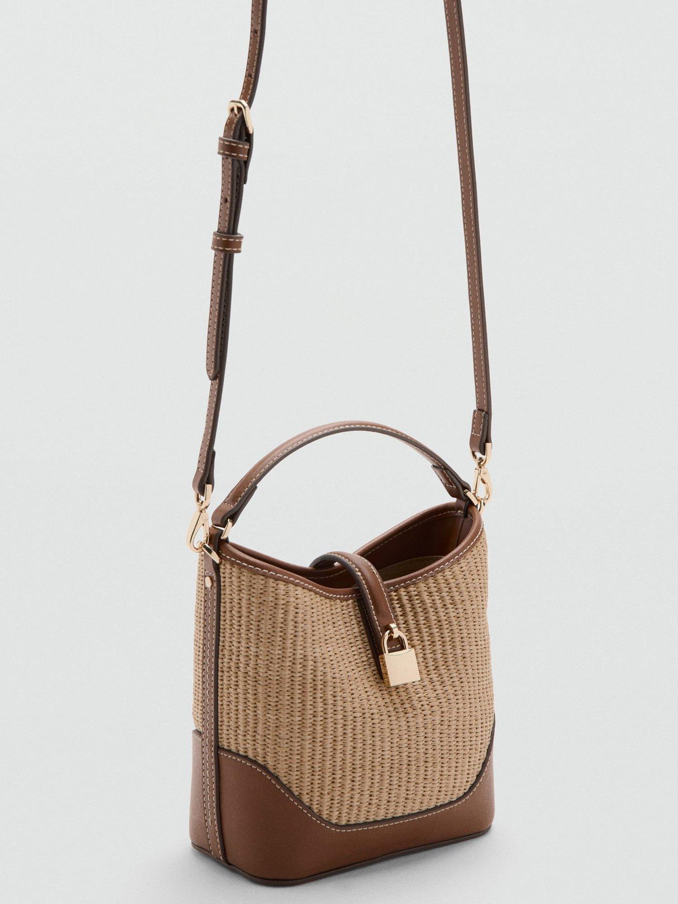 Image 2 of 5 of Mango Woven Bucket Bag - Brown