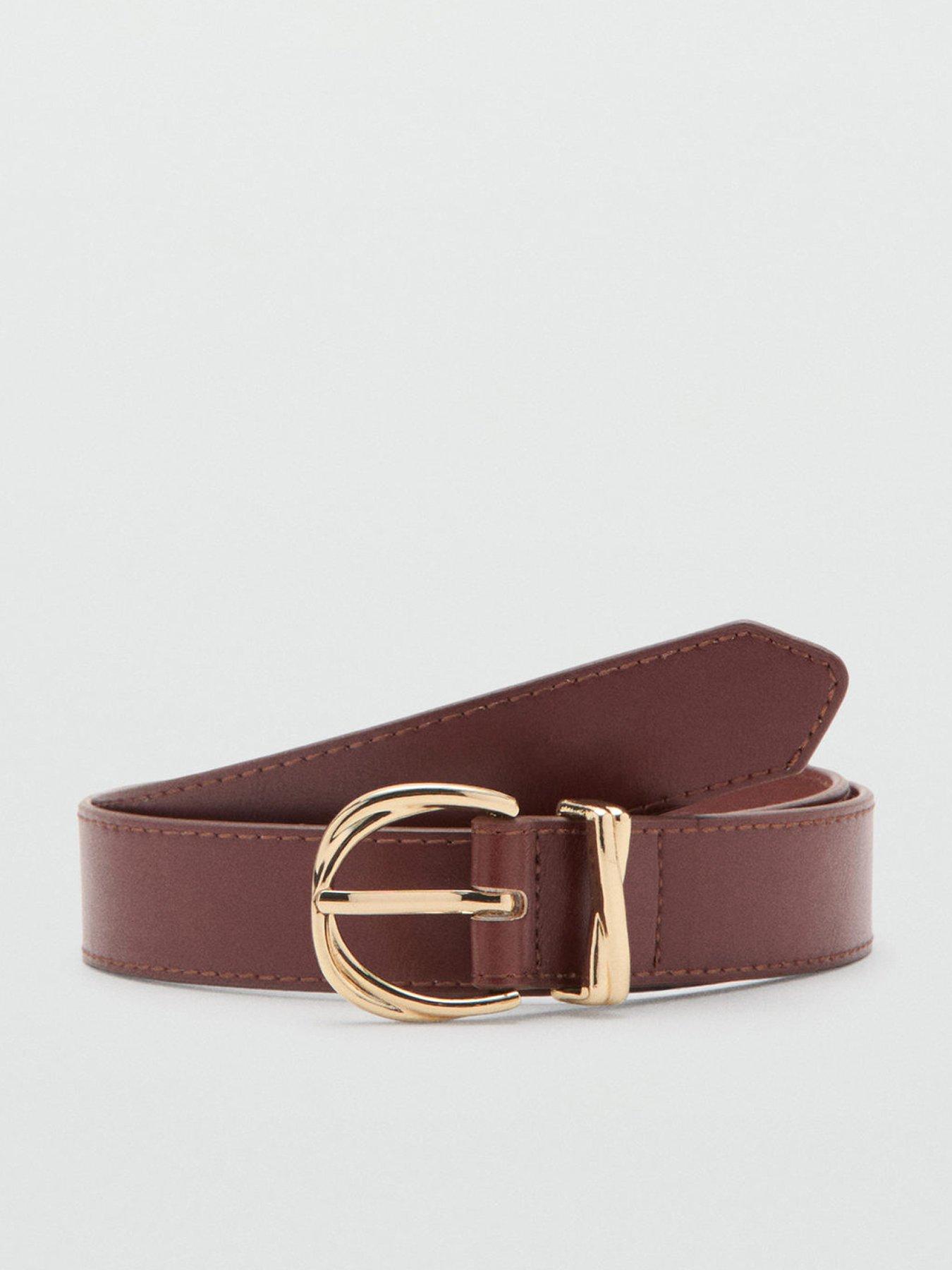 Image 1 of 4 of Mango Oval Buckle Belt - Brown