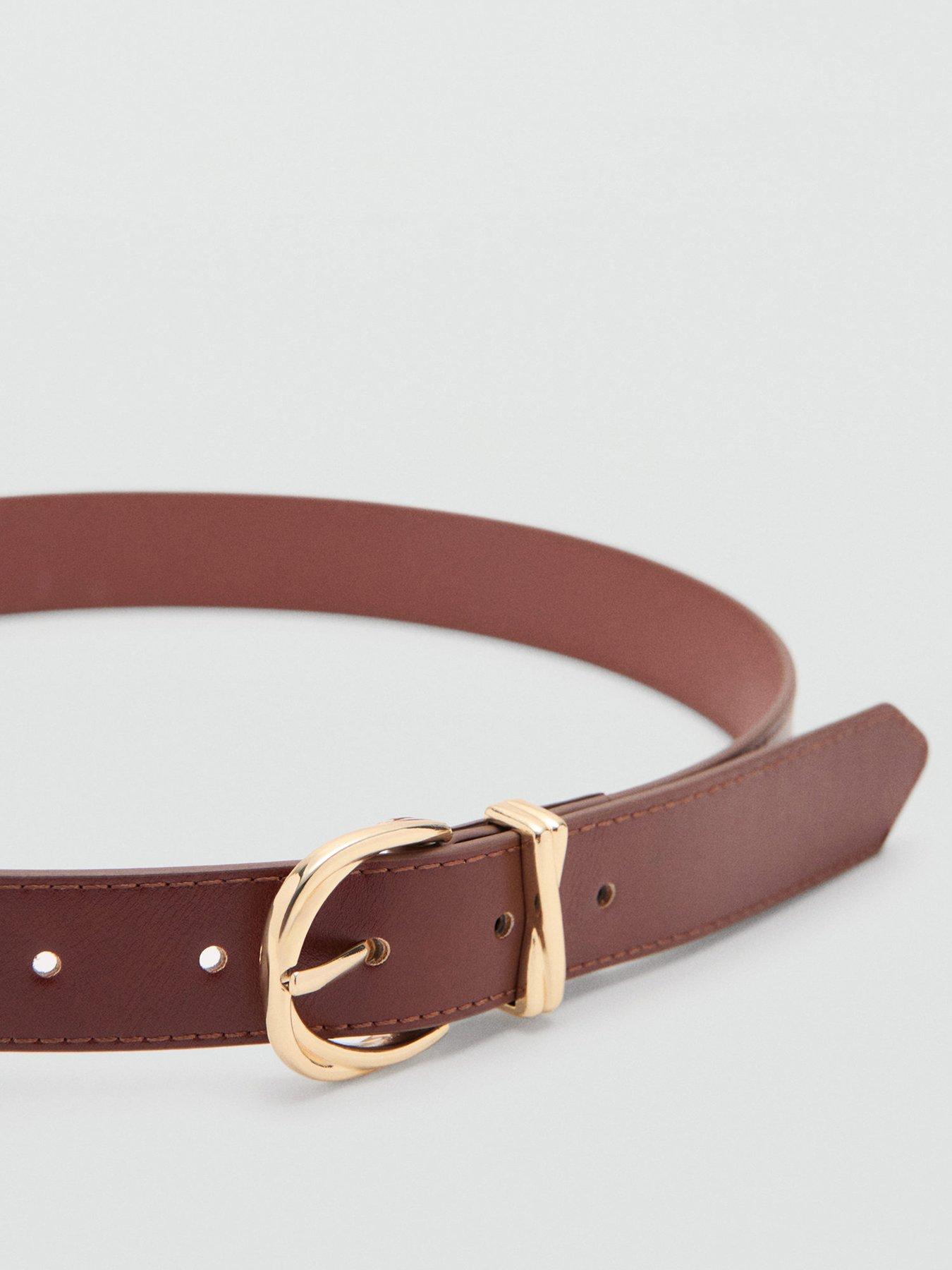 Image 2 of 4 of Mango Oval Buckle Belt - Brown