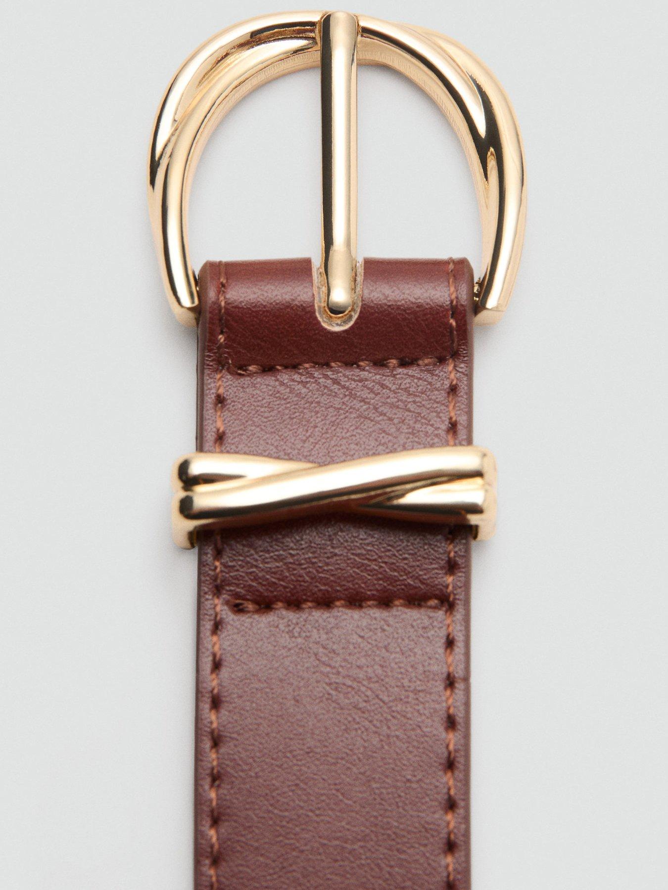 Image 3 of 4 of Mango Oval Buckle Belt - Brown