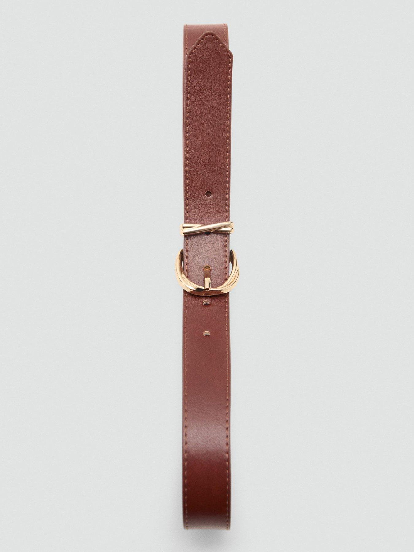 Image 4 of 4 of Mango Oval Buckle Belt - Brown