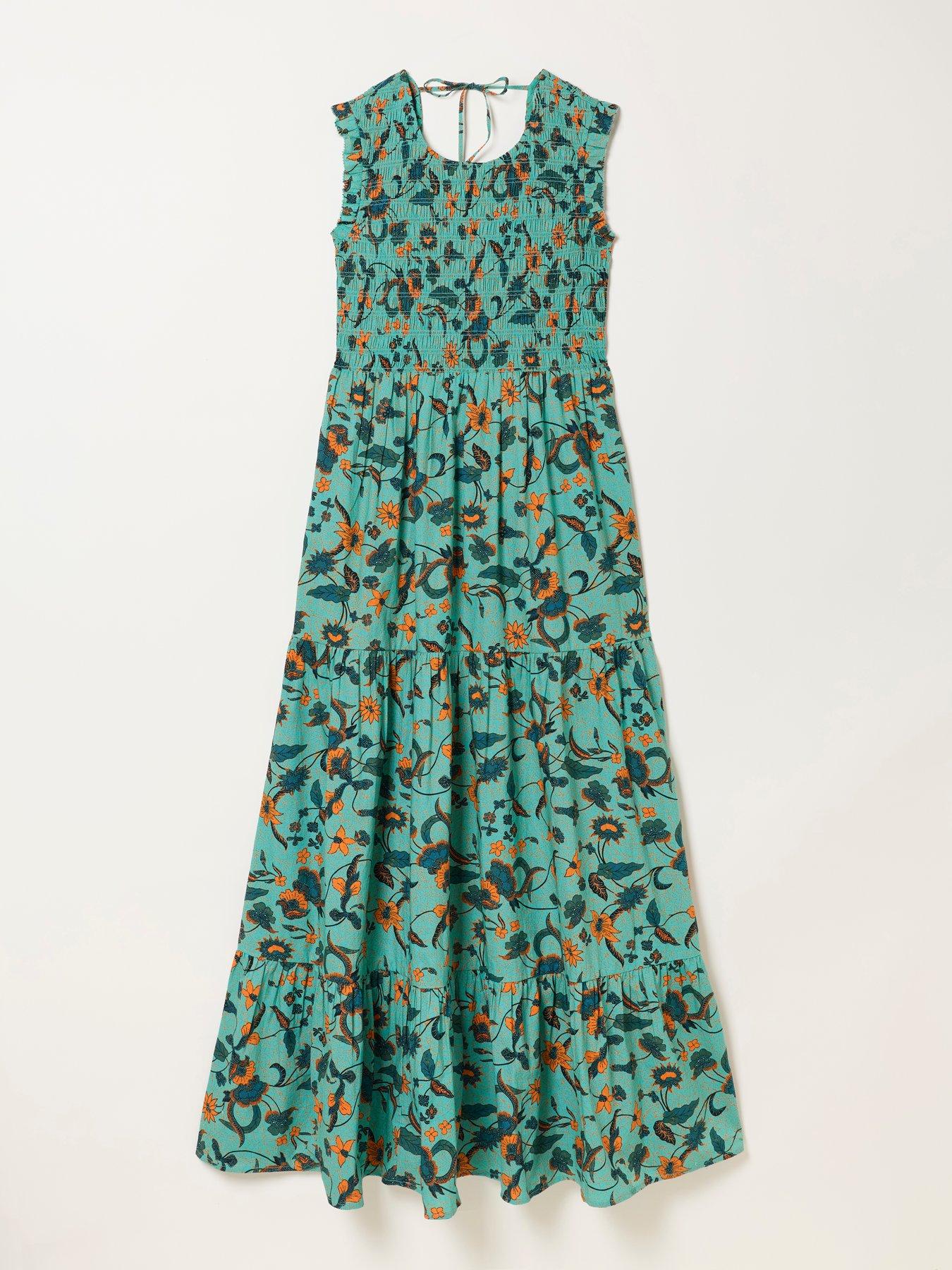 Image 7 of 7 of FatFace Anais Batik Maxi Dress - Blue
