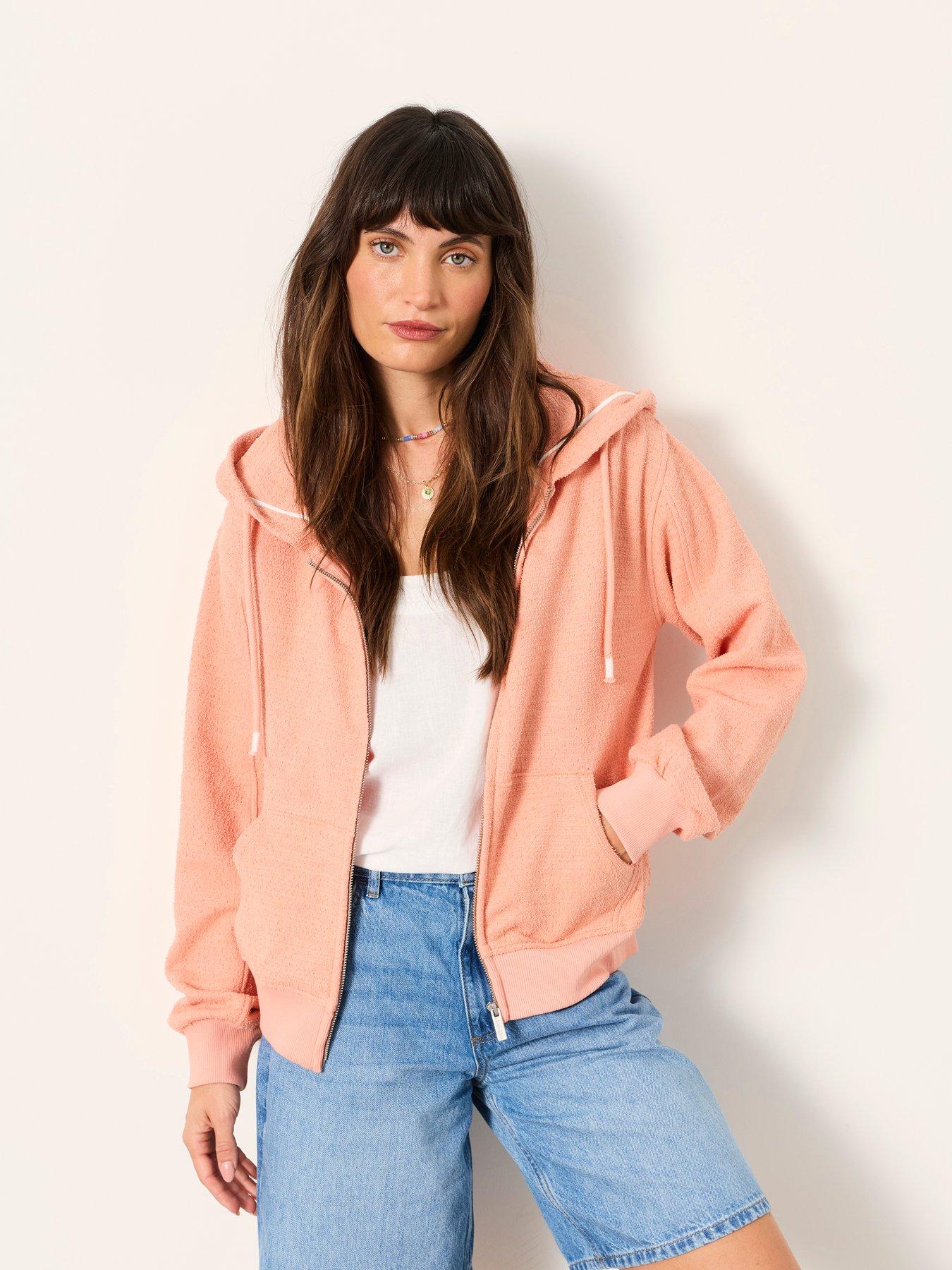 Image 1 of 6 of FatFace Flora Zip Thru Jacket - Pink