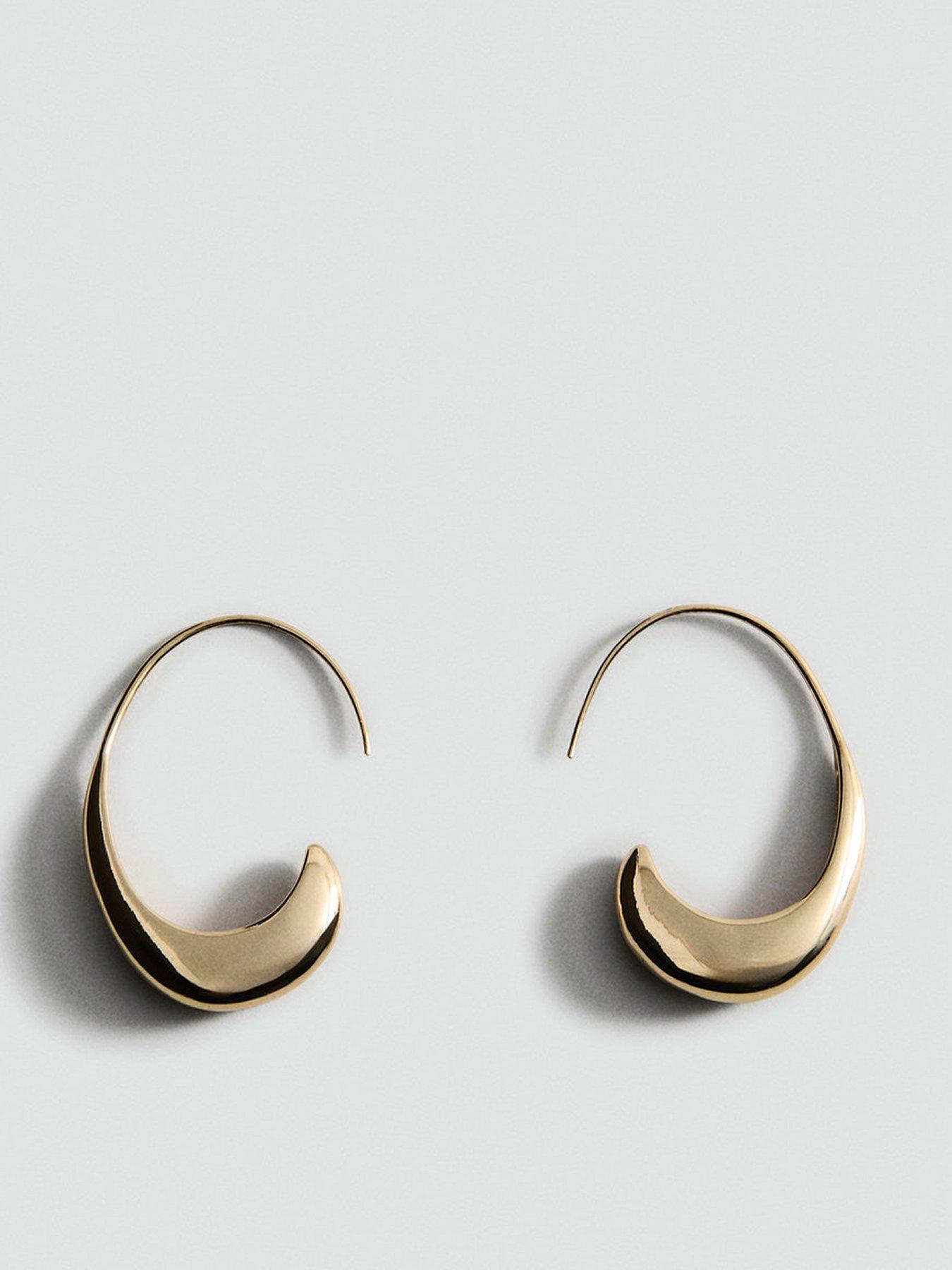 Mango Twisted Hoop Earrings, Gold, Women