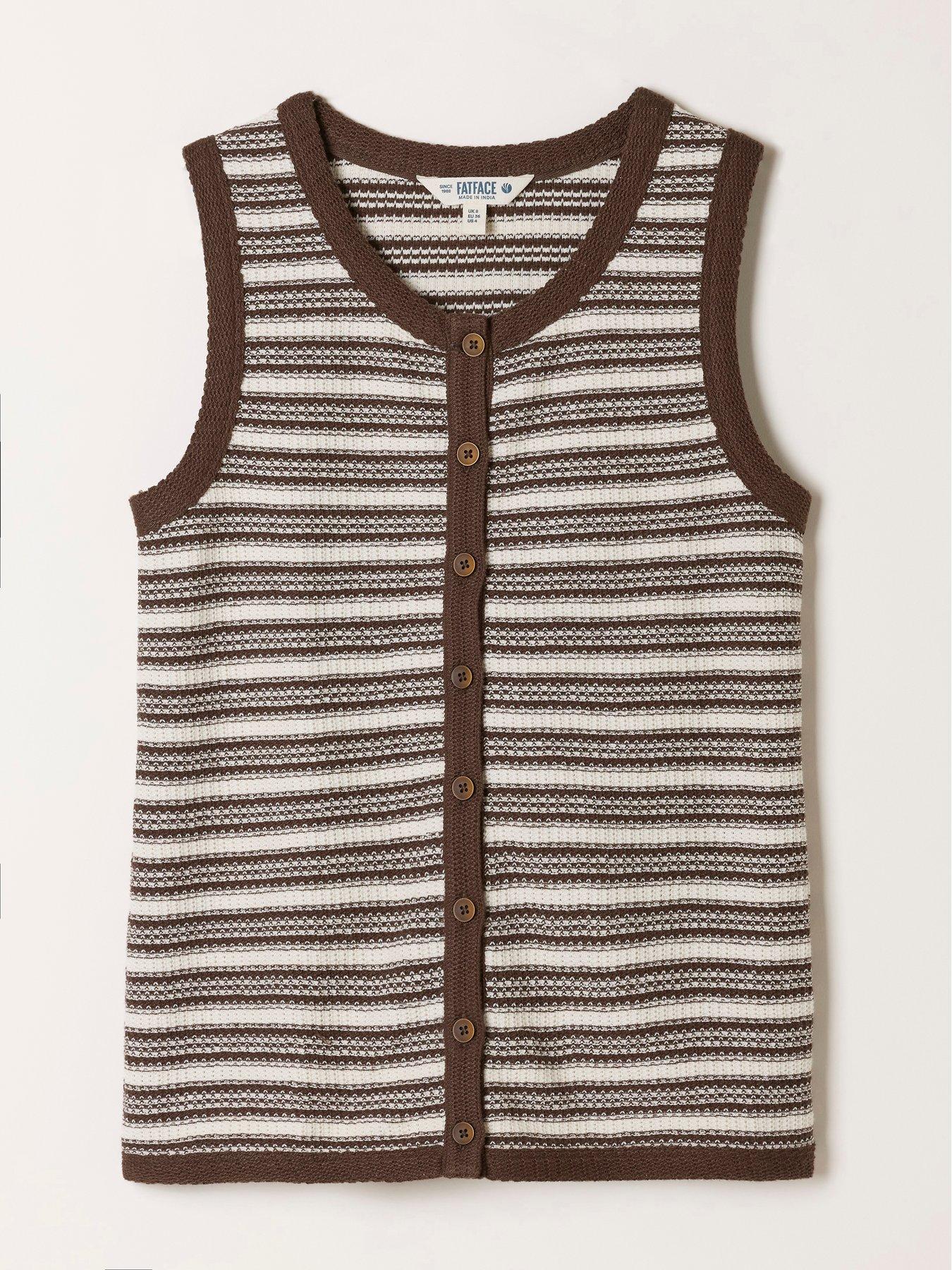 Image 6 of 6 of FatFace Rosa Stripe Waistcoat - Multi