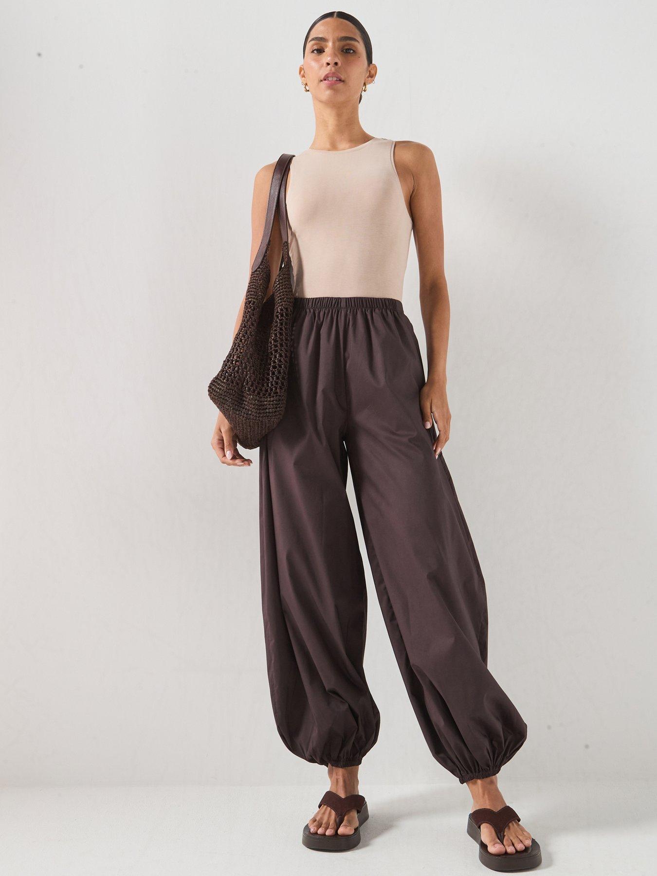 Vero Moda Vmlotus Nw Balloon Trousers Wvn Exp Sb2 - Brown