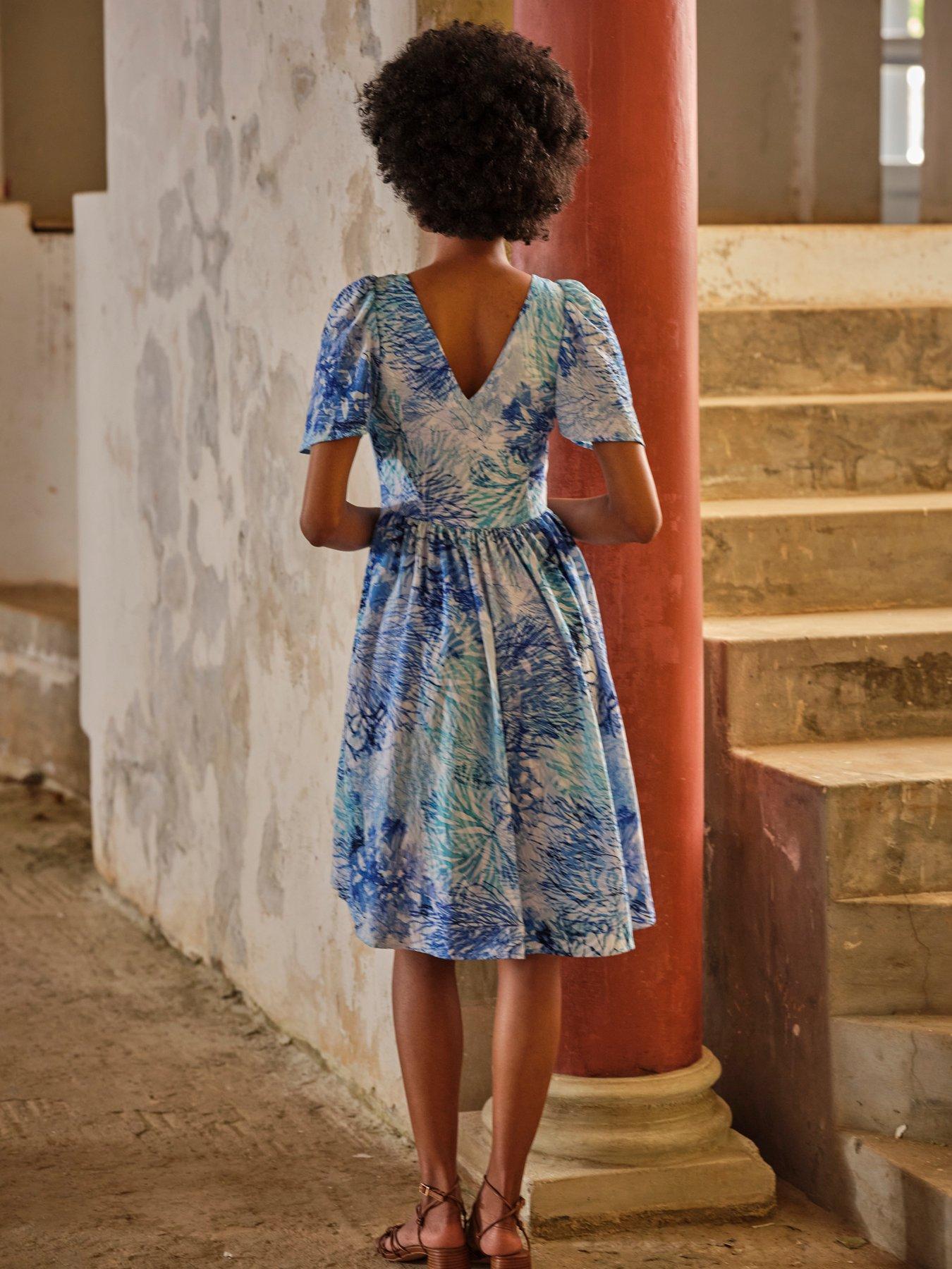 Image 2 of 5 of FatFace Rosie Dress - Blue