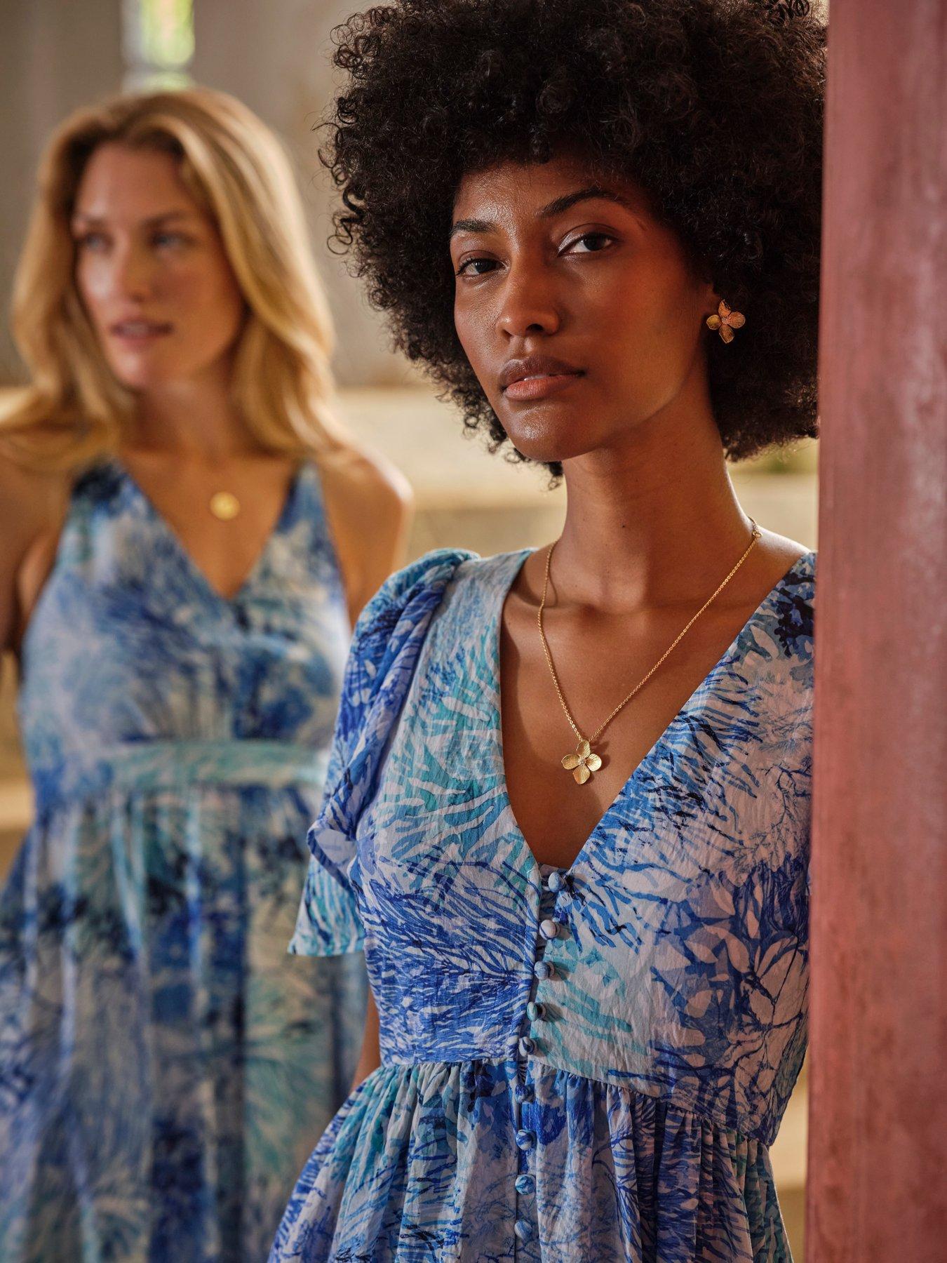 Image 4 of 5 of FatFace Rosie Dress - Blue
