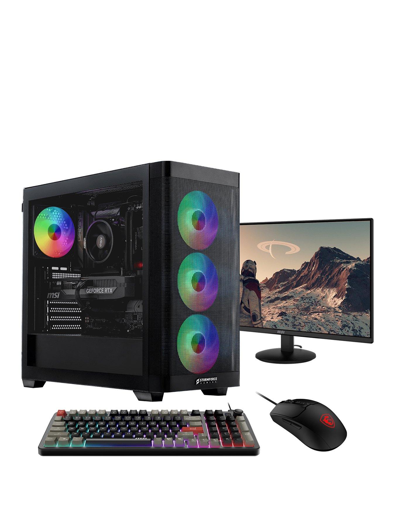 Image 1 of 6 of Stormforce Recon AMD Ryzen 5, 16GB RAM, 1TB SSD, GeForce RTX 5060, Gaming Desktop Bundle