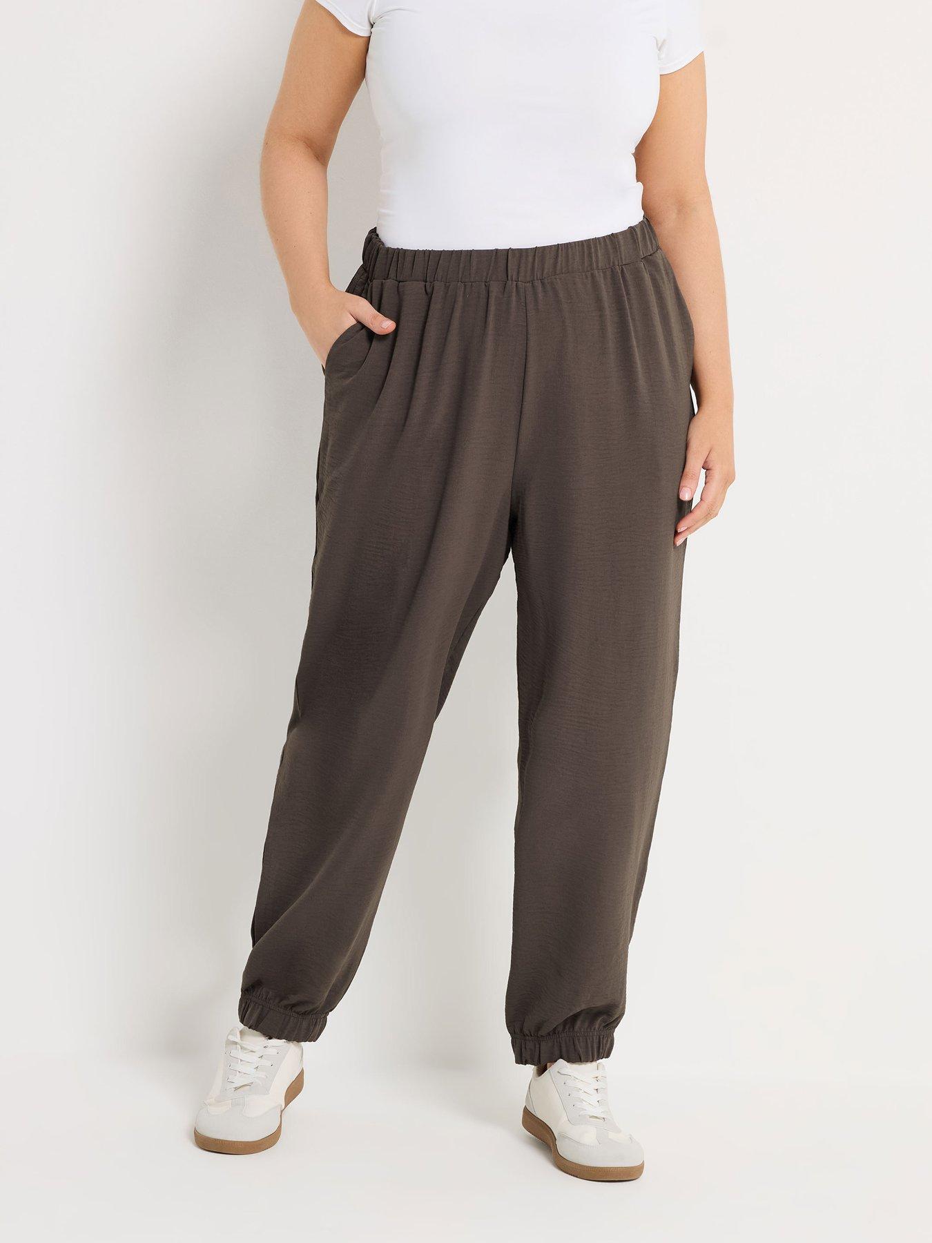Yours Curve Airflow Balloon Trousers - Brown