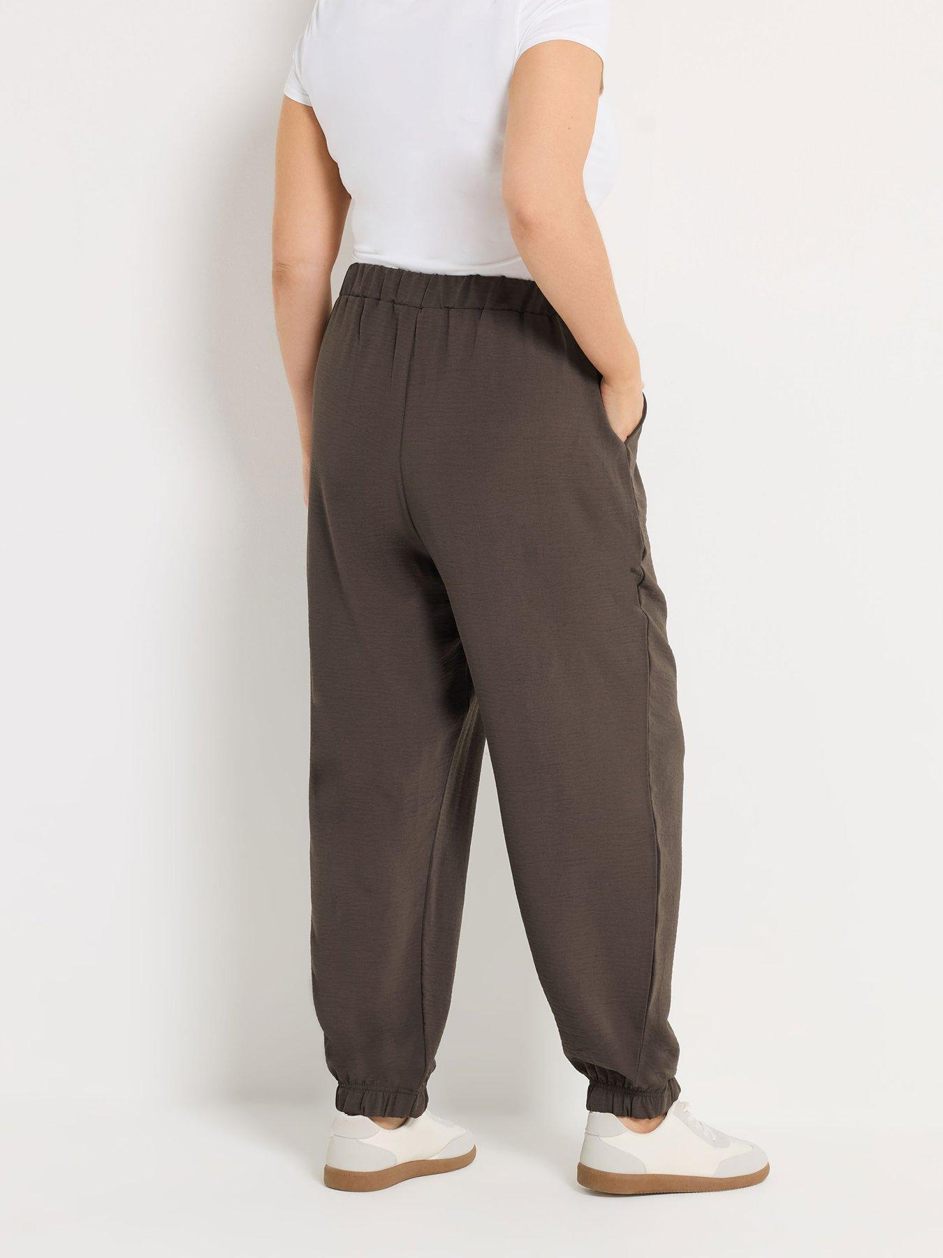 Image 2 of 5 of Yours Curve Airflow Balloon Trousers - Brown