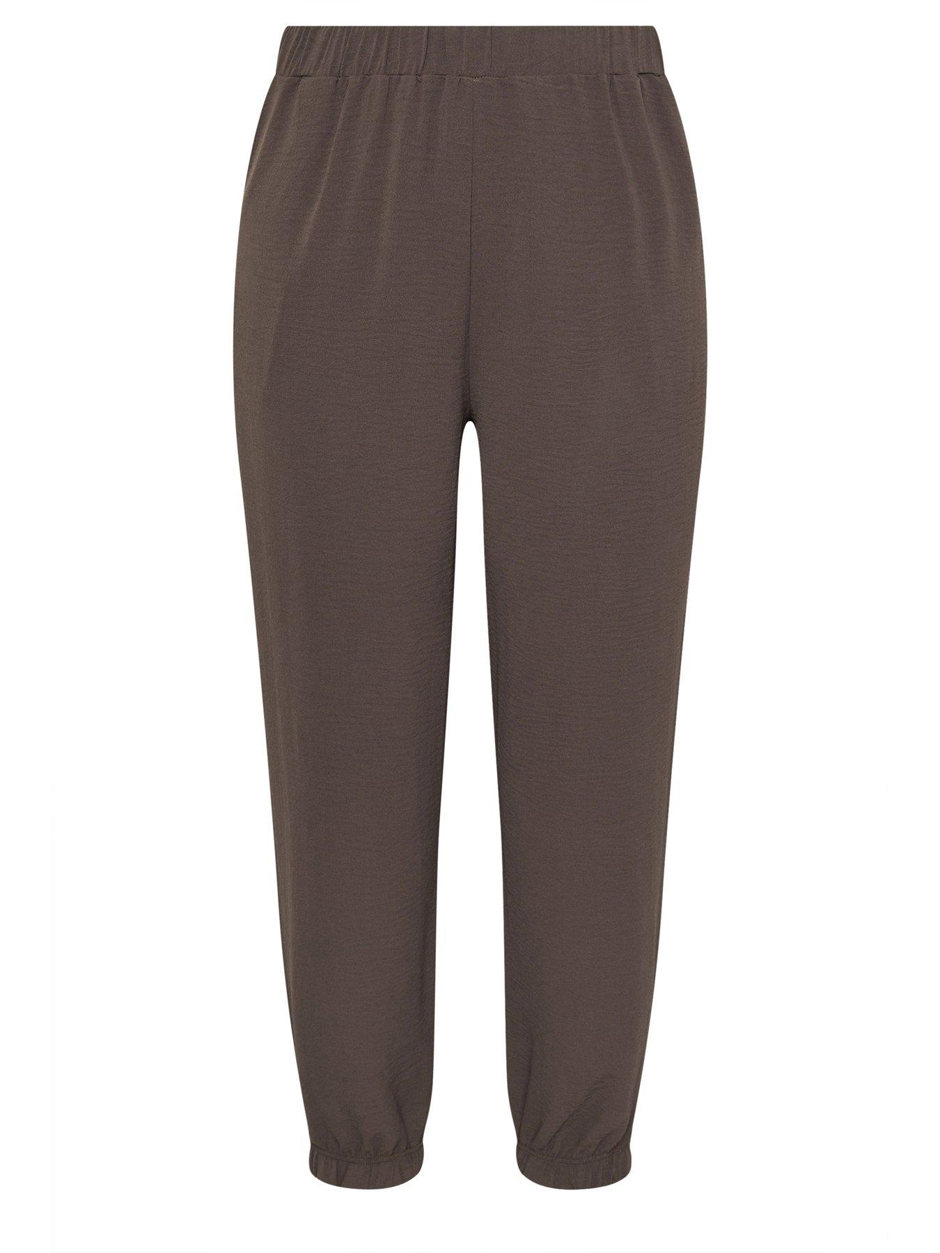 Image 5 of 5 of Yours Curve Airflow Balloon Trousers - Brown