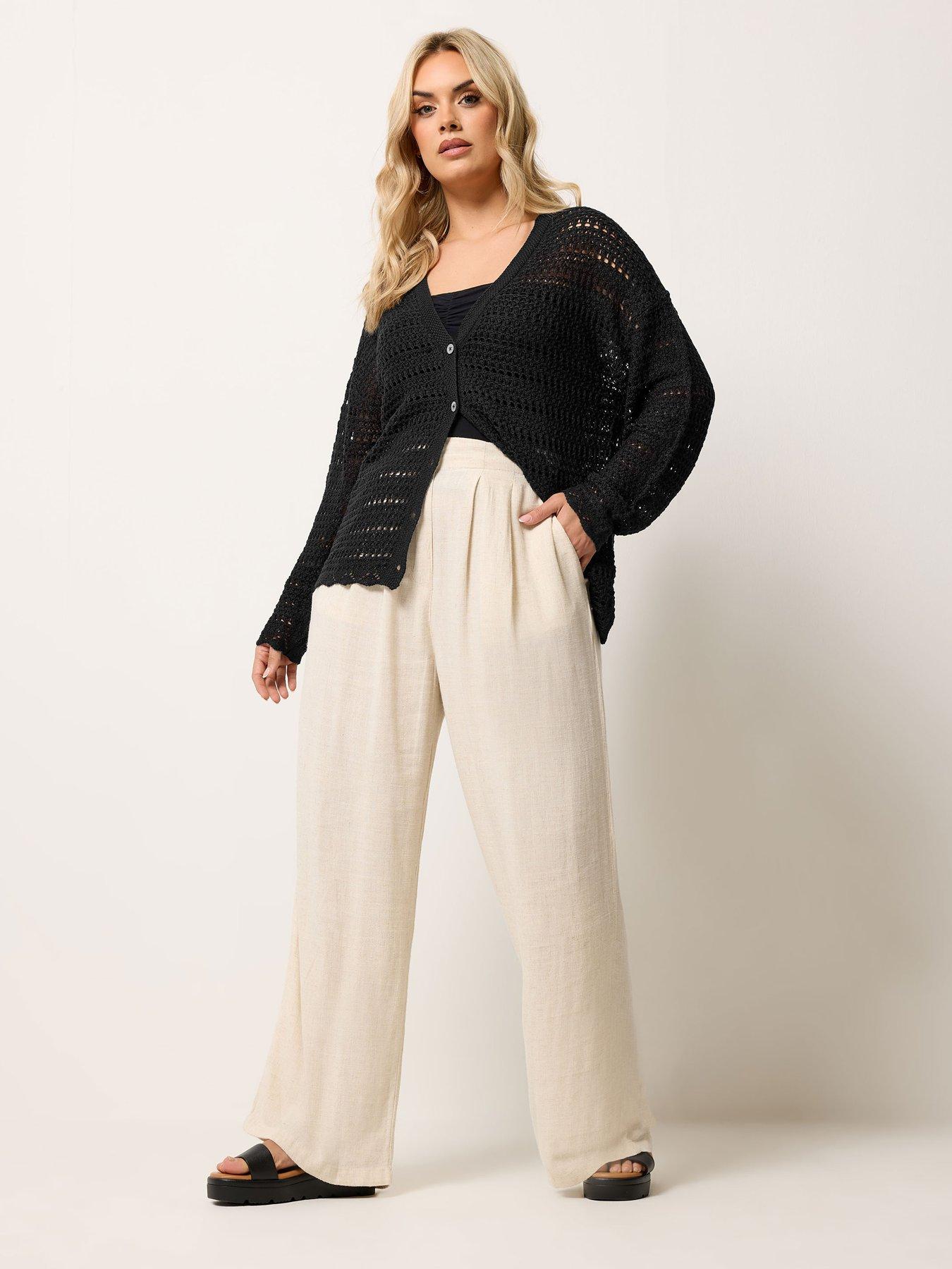 Image 3 of 5 of Yours Curve Pointelle Stitch Button Cardigan