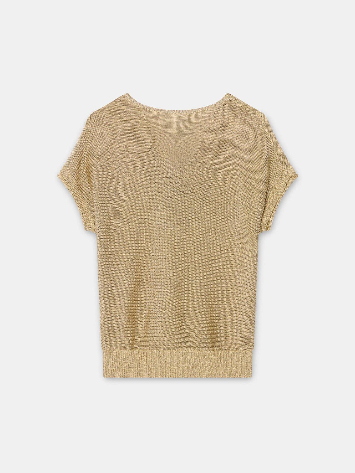 Image 6 of 6 of Mint Velvet Gold Cowl Neck Knit Top