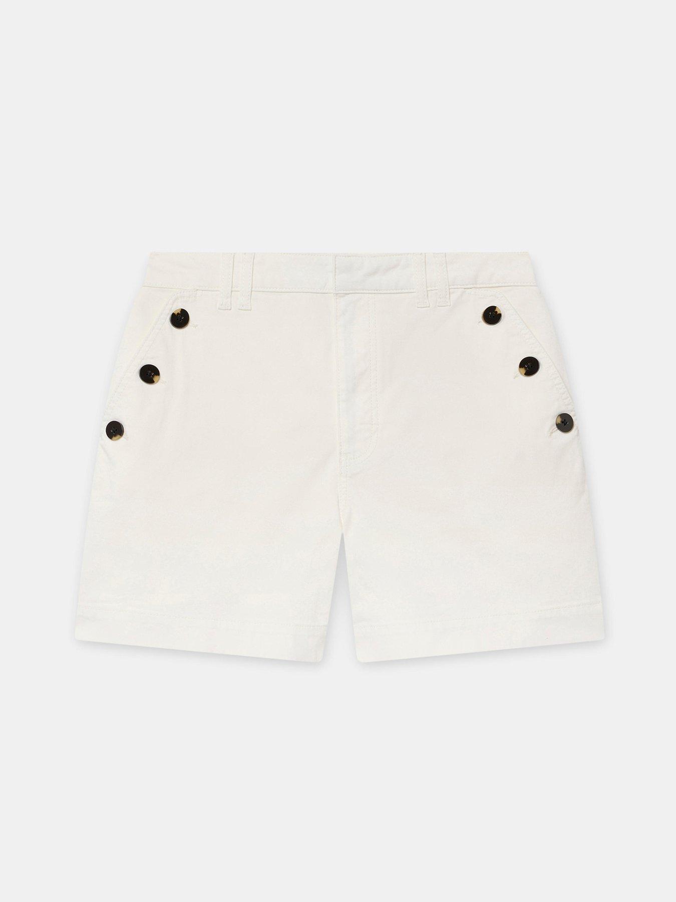Image 5 of 6 of Mint Velvet Button Front Chino Shorts - Ivory