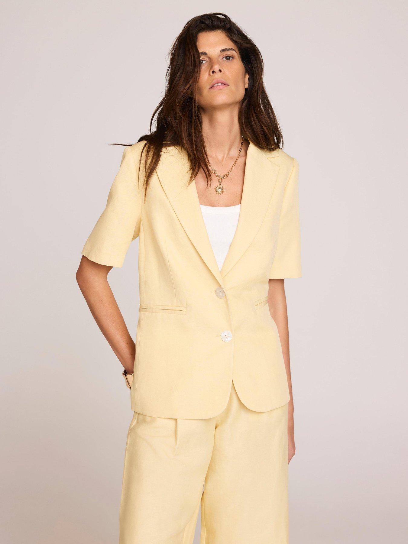 Image 2 of 6 of Mint Velvet Short Sleeve Linen Blazer