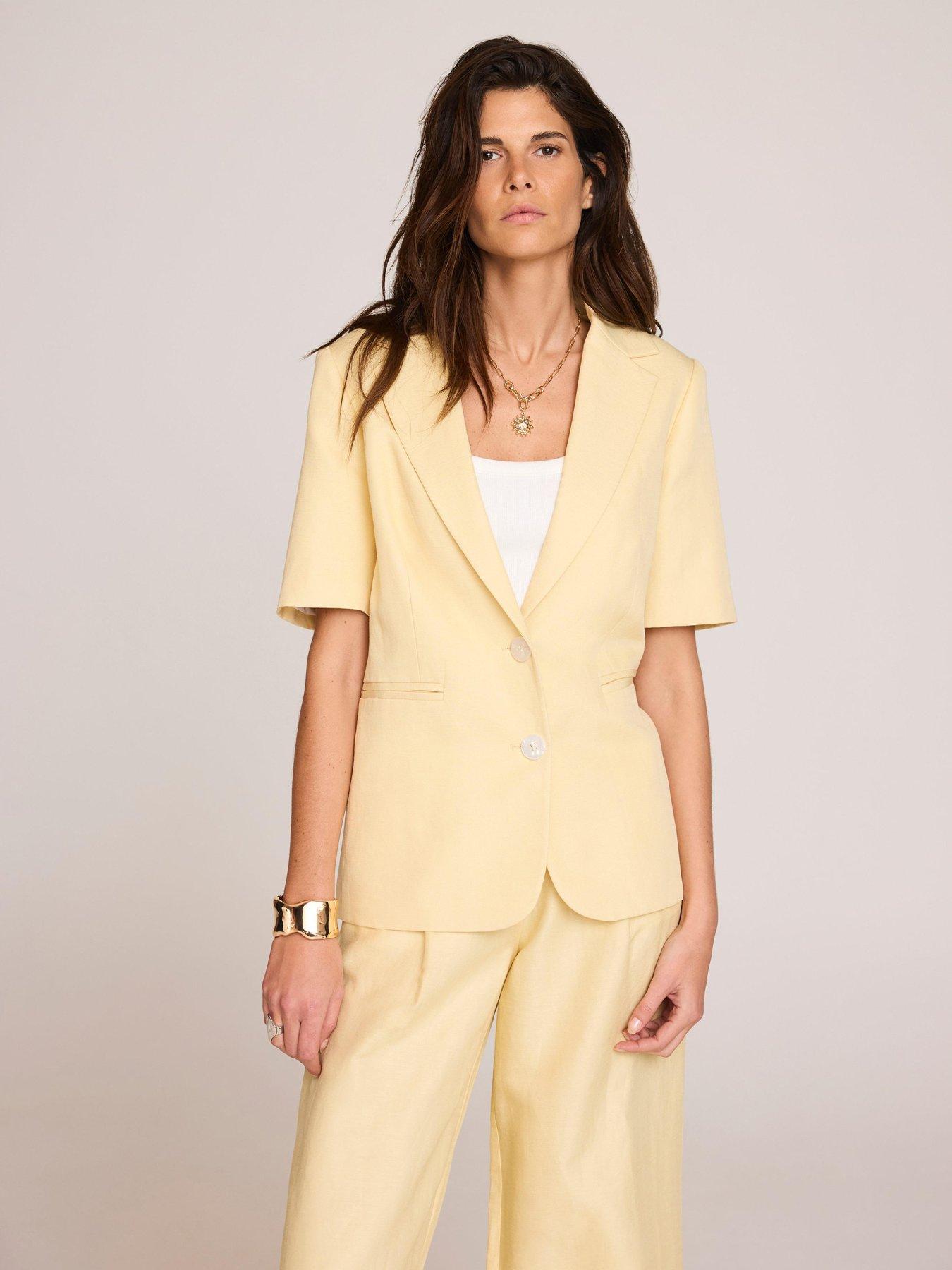 Image 4 of 6 of Mint Velvet Short Sleeve Linen Blazer