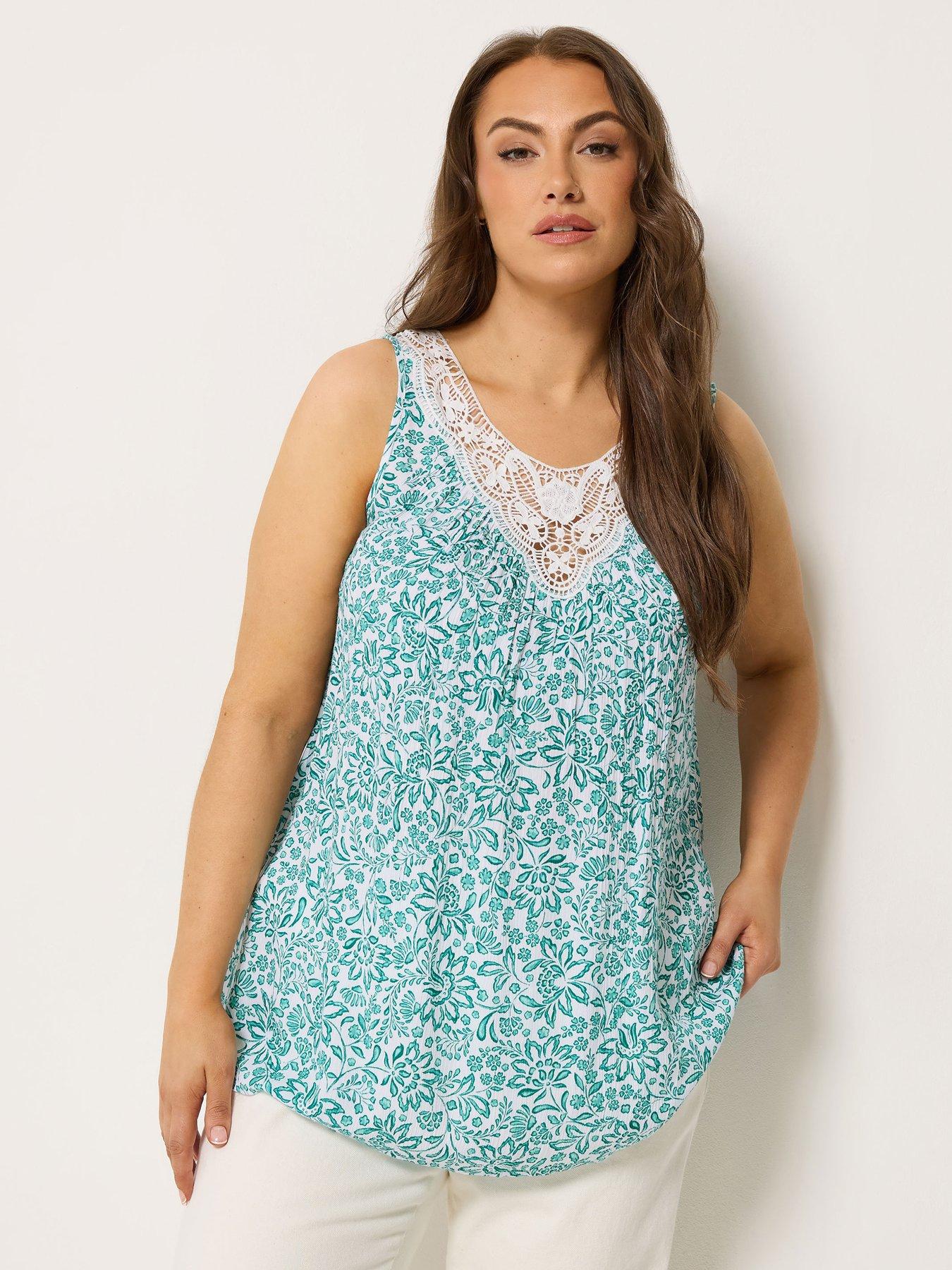 Yours Curve Sleeveless Gypsy Vest - Green