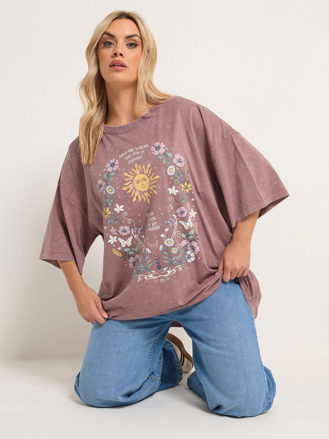 Image 1 of 5 of Yours Curve Placement Boxy T-shirt