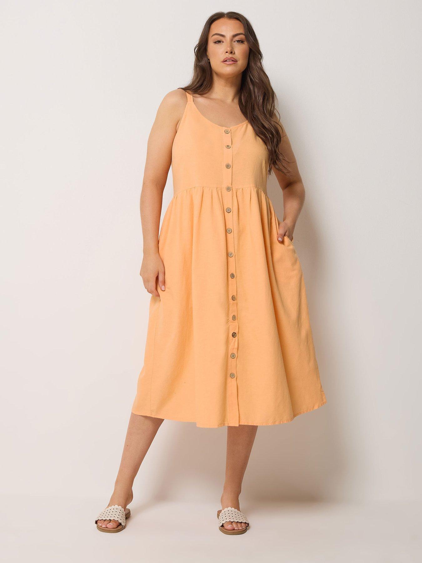 Yours Curve Linen Button Sundress