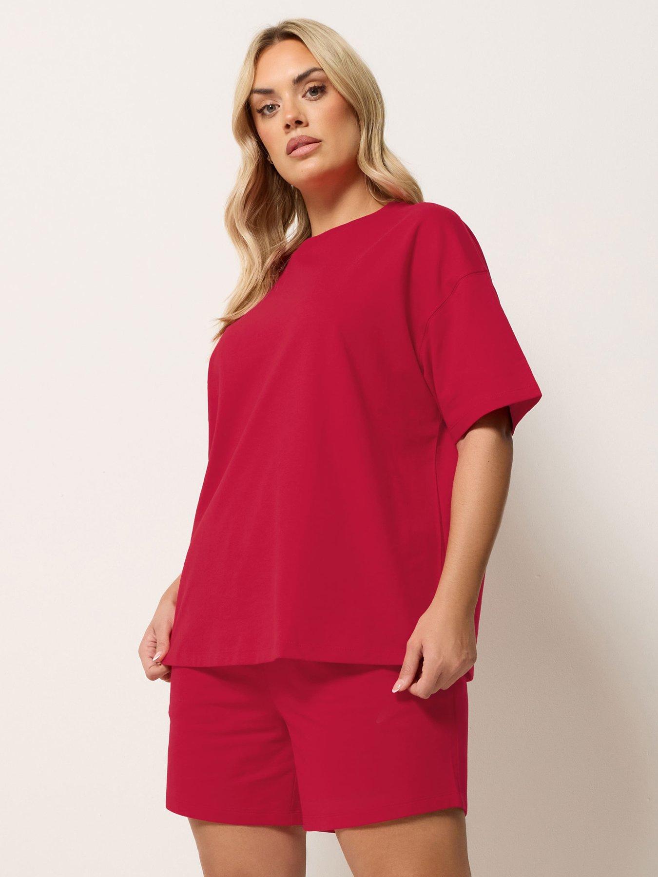Image 1 of 5 of Yours Curve Shorts And T-shirt Sweat Set