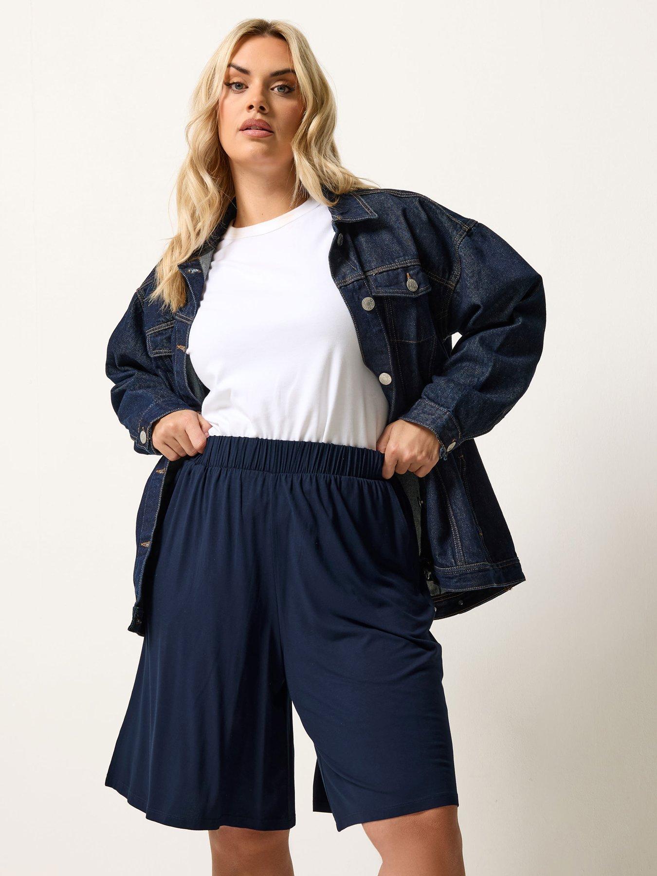 Image 1 of 5 of Yours Curve Pull On Jersey Shorts