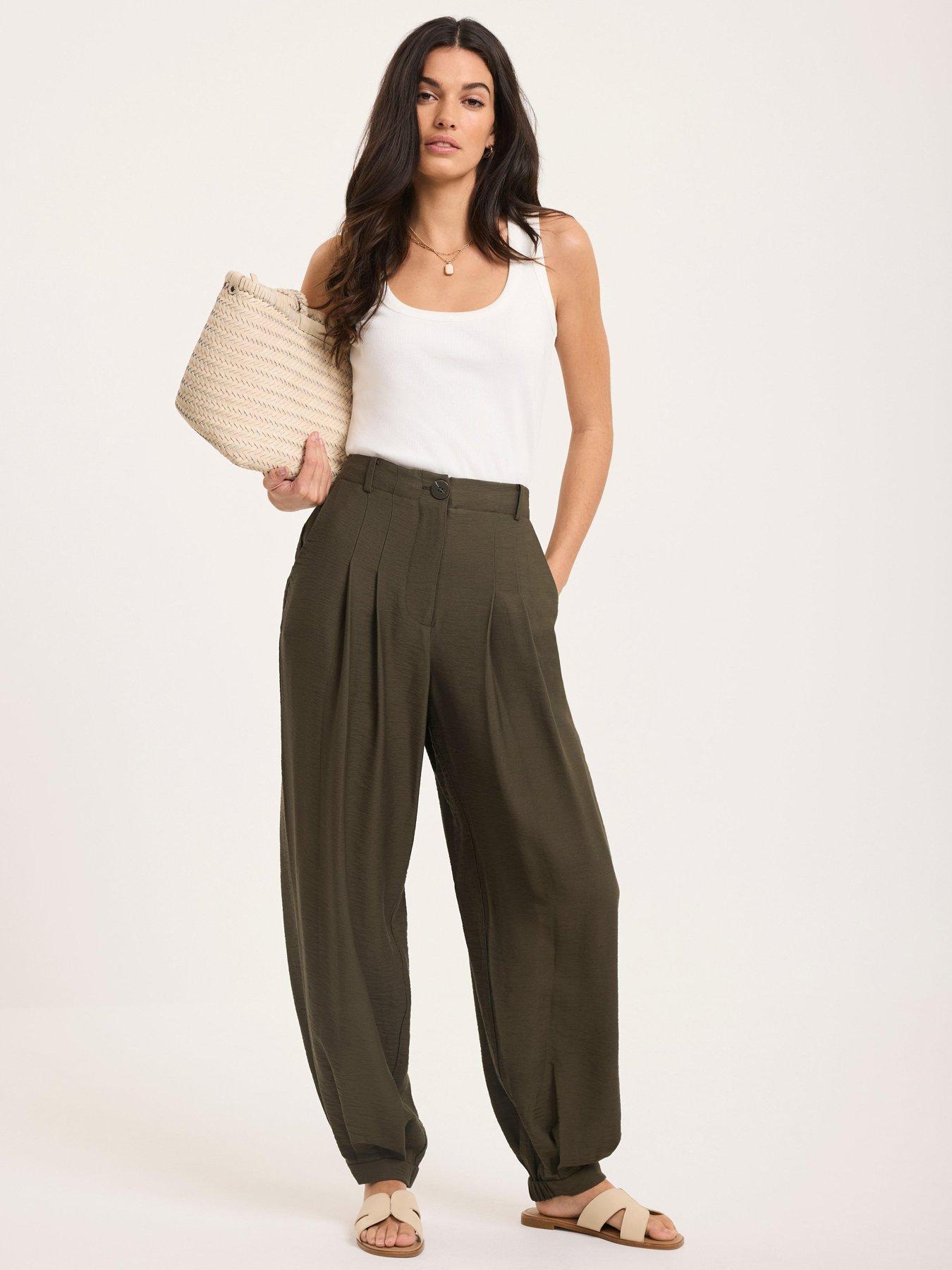 Mint Velvet Khaki Cuffed Balloon Jogger