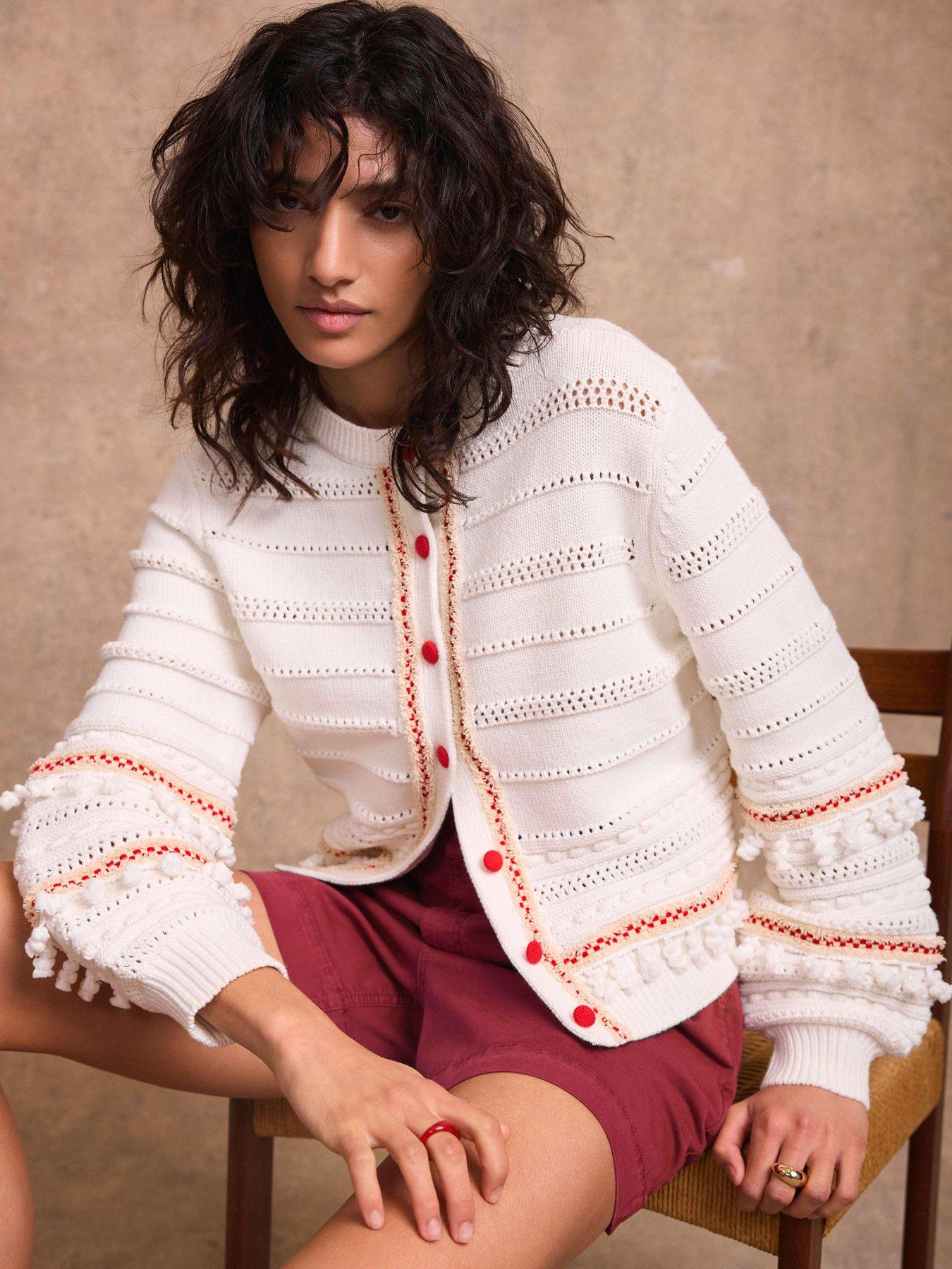 Mint Velvet Ivory Tassel Knit Cardigan