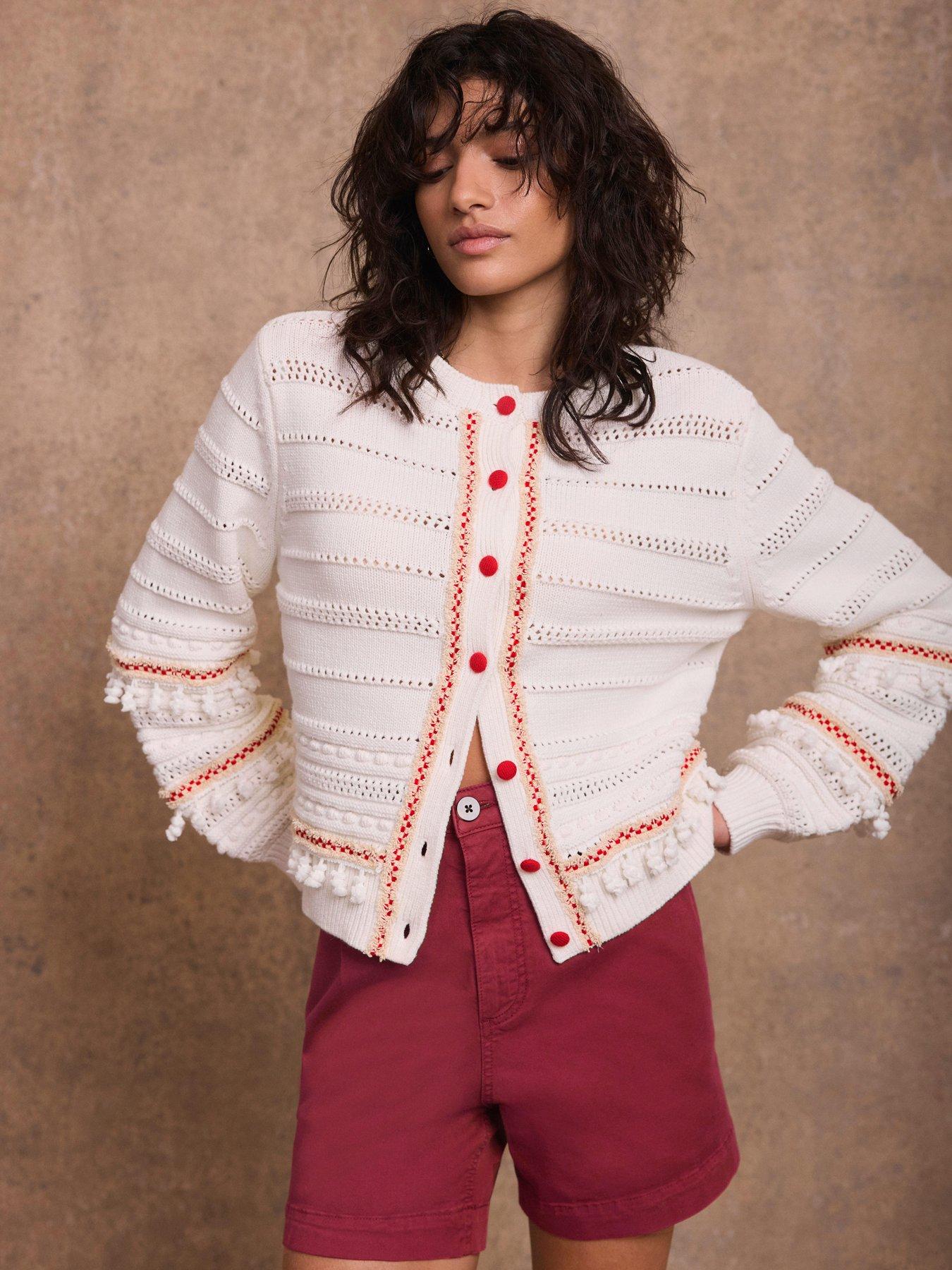 Image 2 of 6 of Mint Velvet Ivory Tassel Knit Cardigan