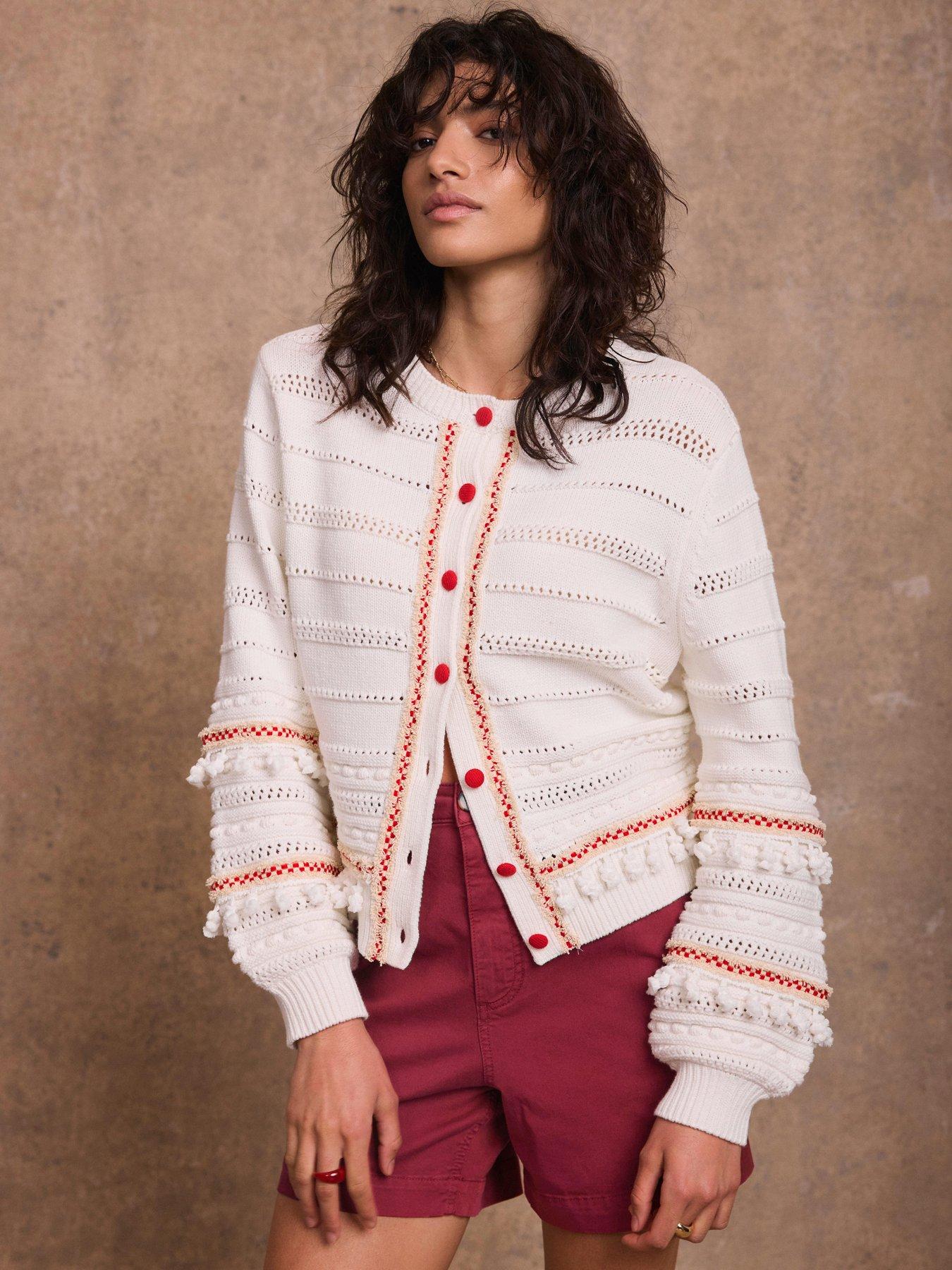Image 4 of 6 of Mint Velvet Ivory Tassel Knit Cardigan