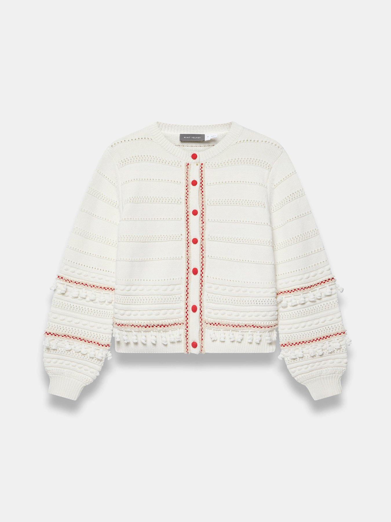 Image 5 of 6 of Mint Velvet Ivory Tassel Knit Cardigan