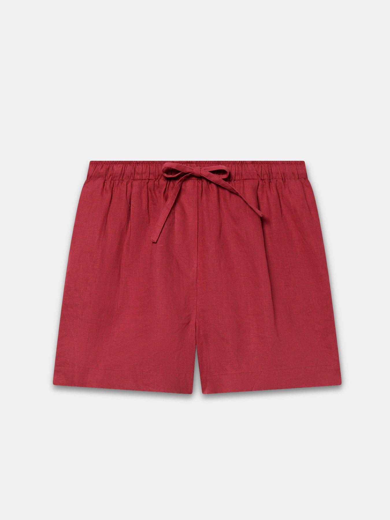 Mint Velvet Linen Drawstring Short - Red | Very