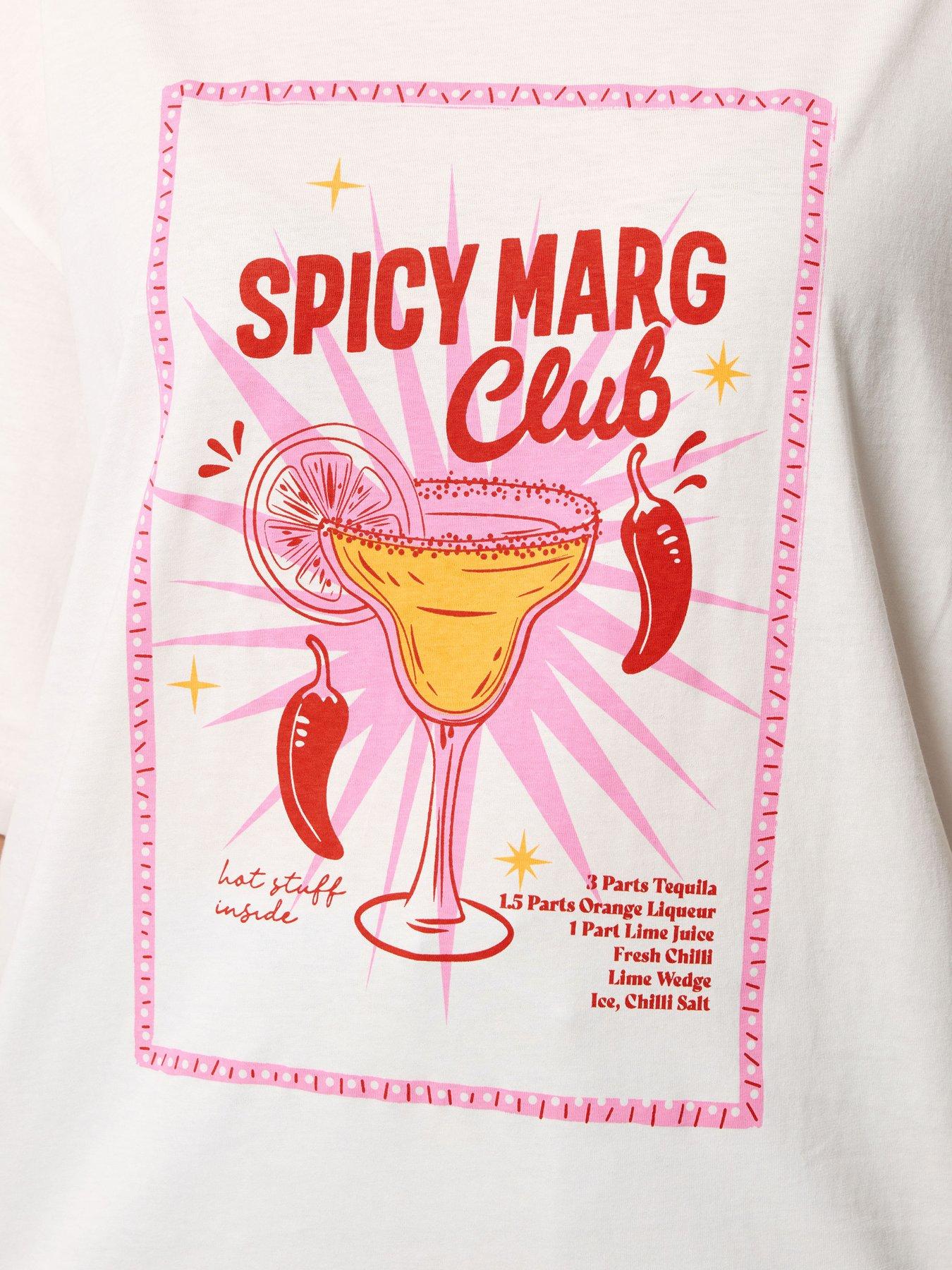 Image 4 of 5 of Yours Curve 'spicy Marg' Placement T-shirt
