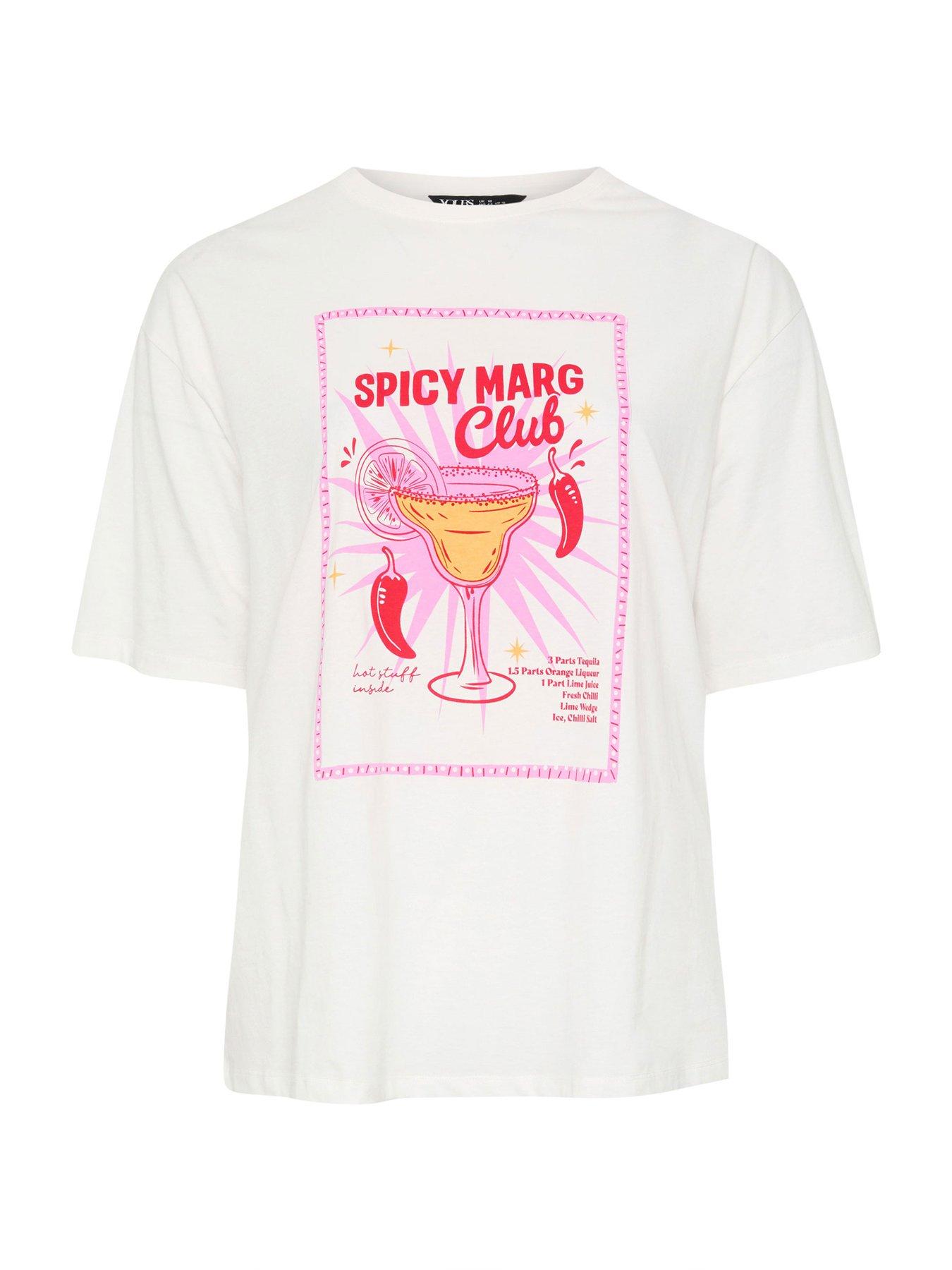 Image 5 of 5 of Yours Curve 'spicy Marg' Placement T-shirt