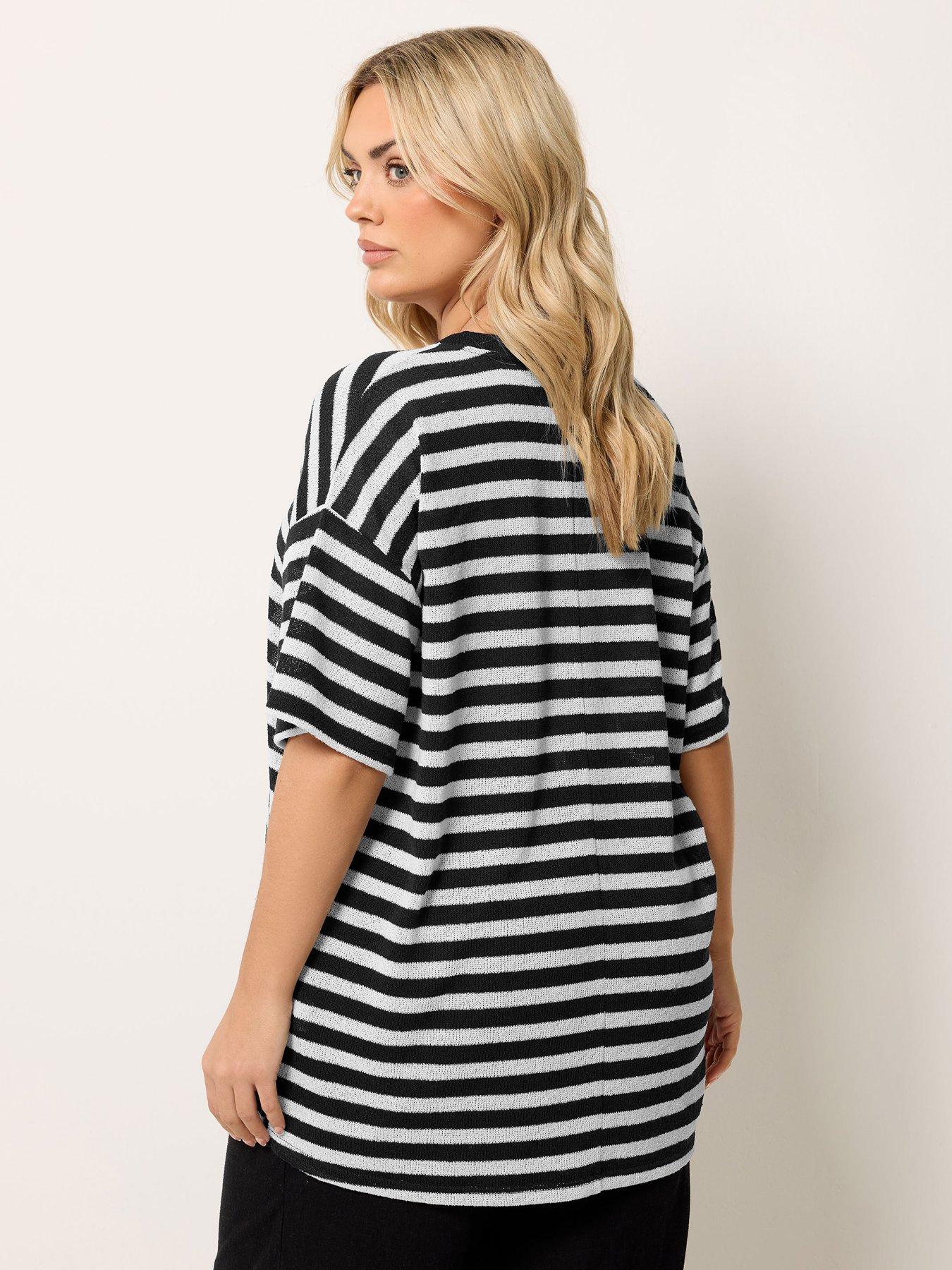 Image 2 of 5 of Yours Curve V-boxy Knitted T-shirt