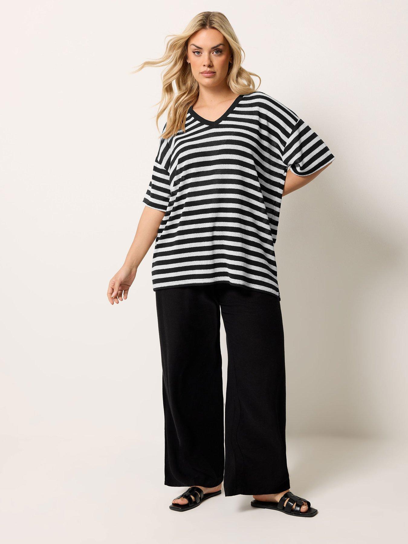 Image 3 of 5 of Yours Curve V-boxy Knitted T-shirt