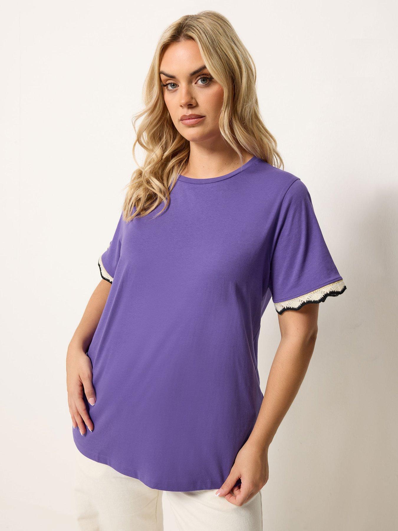 Image 1 of 5 of Yours Curve Trim T-shirt