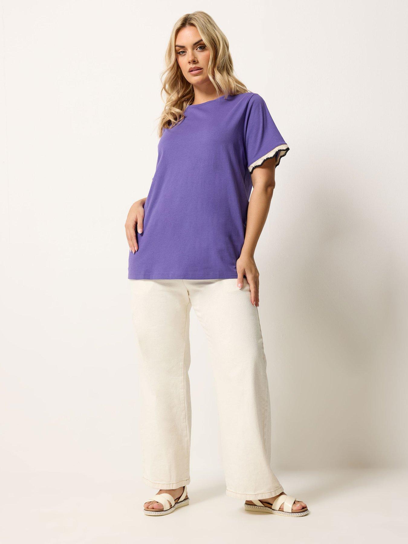 Image 3 of 5 of Yours Curve Trim T-shirt