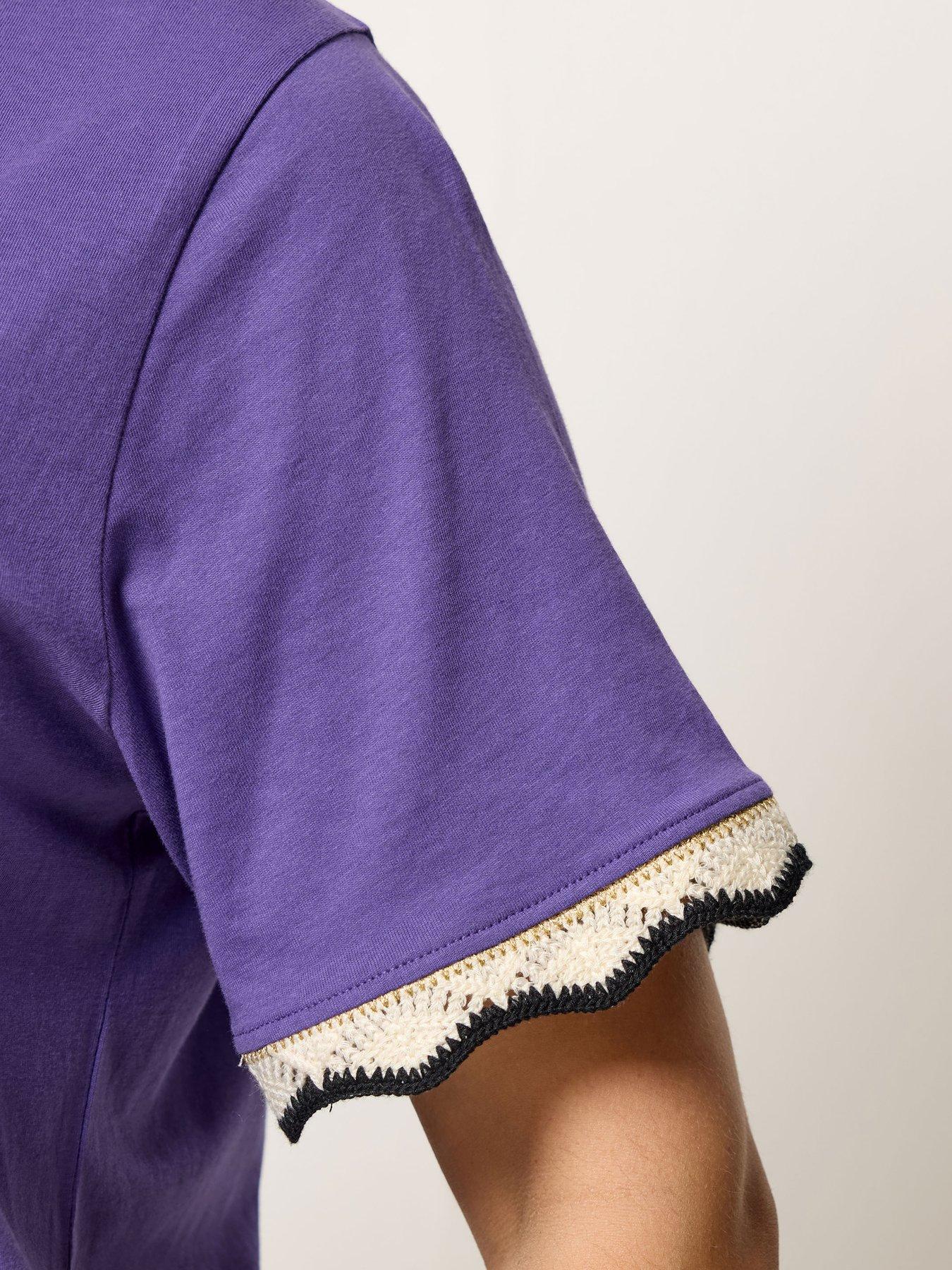 Image 4 of 5 of Yours Curve Trim T-shirt