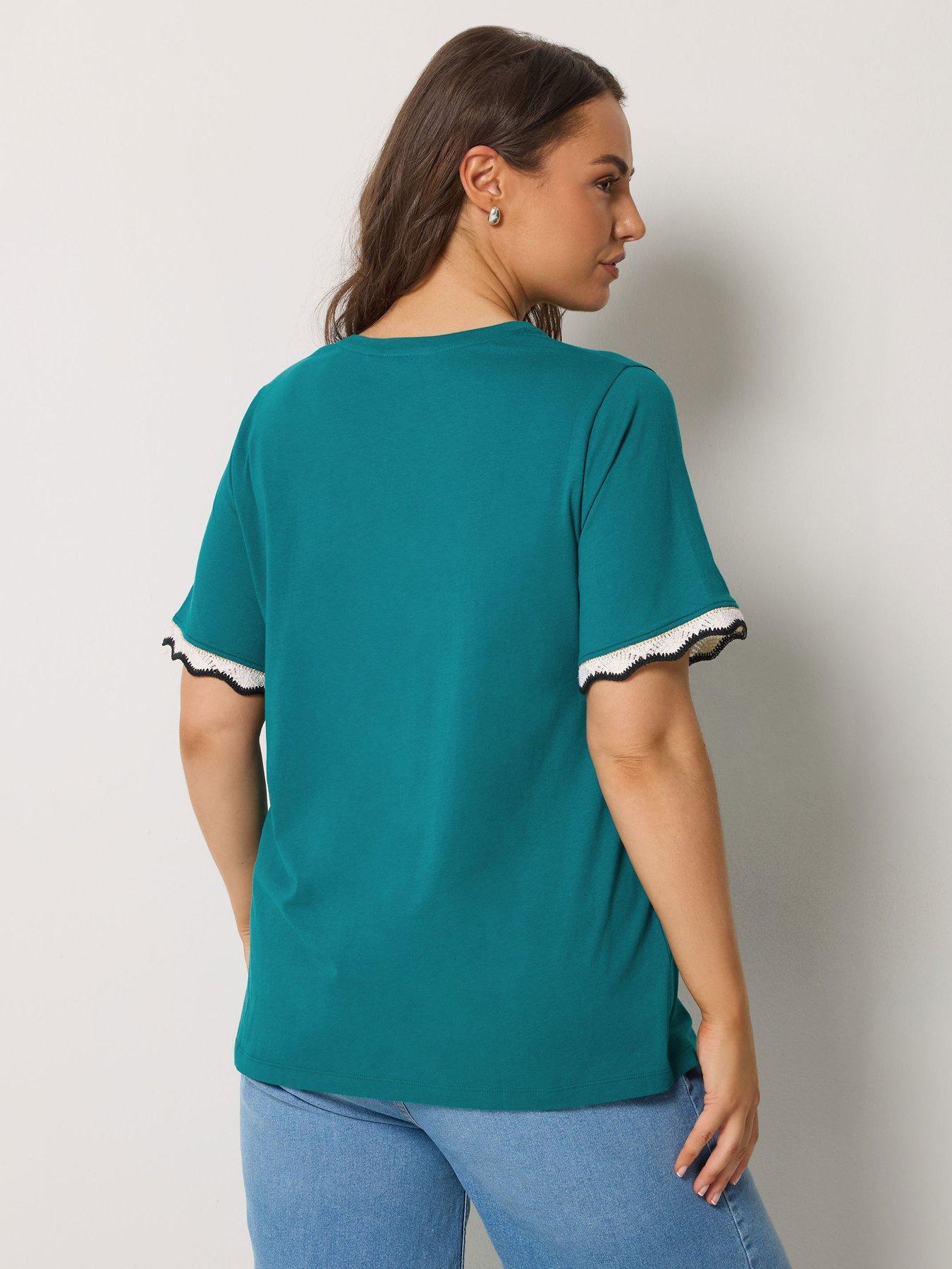 Image 2 of 4 of Yours Curve Trim T-shirt