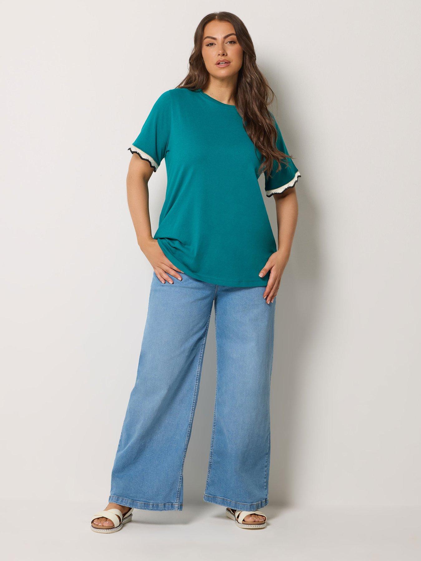Image 3 of 4 of Yours Curve Trim T-shirt