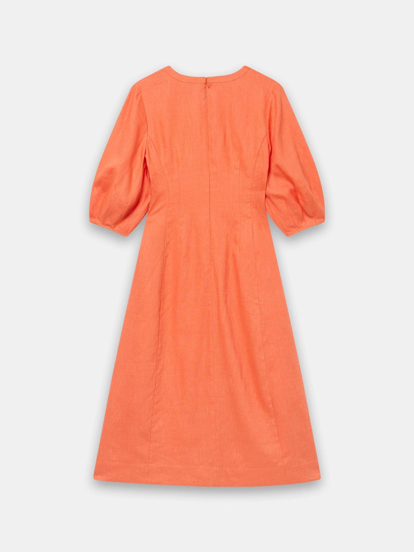 Image 6 of 6 of Mint Velvet Orange Linen Midi Dress